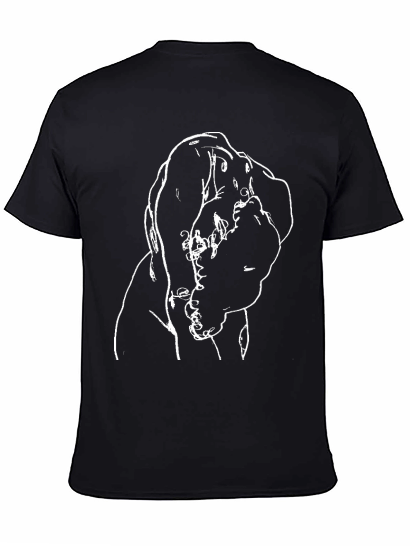 Unique Black T-Shirt with Abstract White Print
