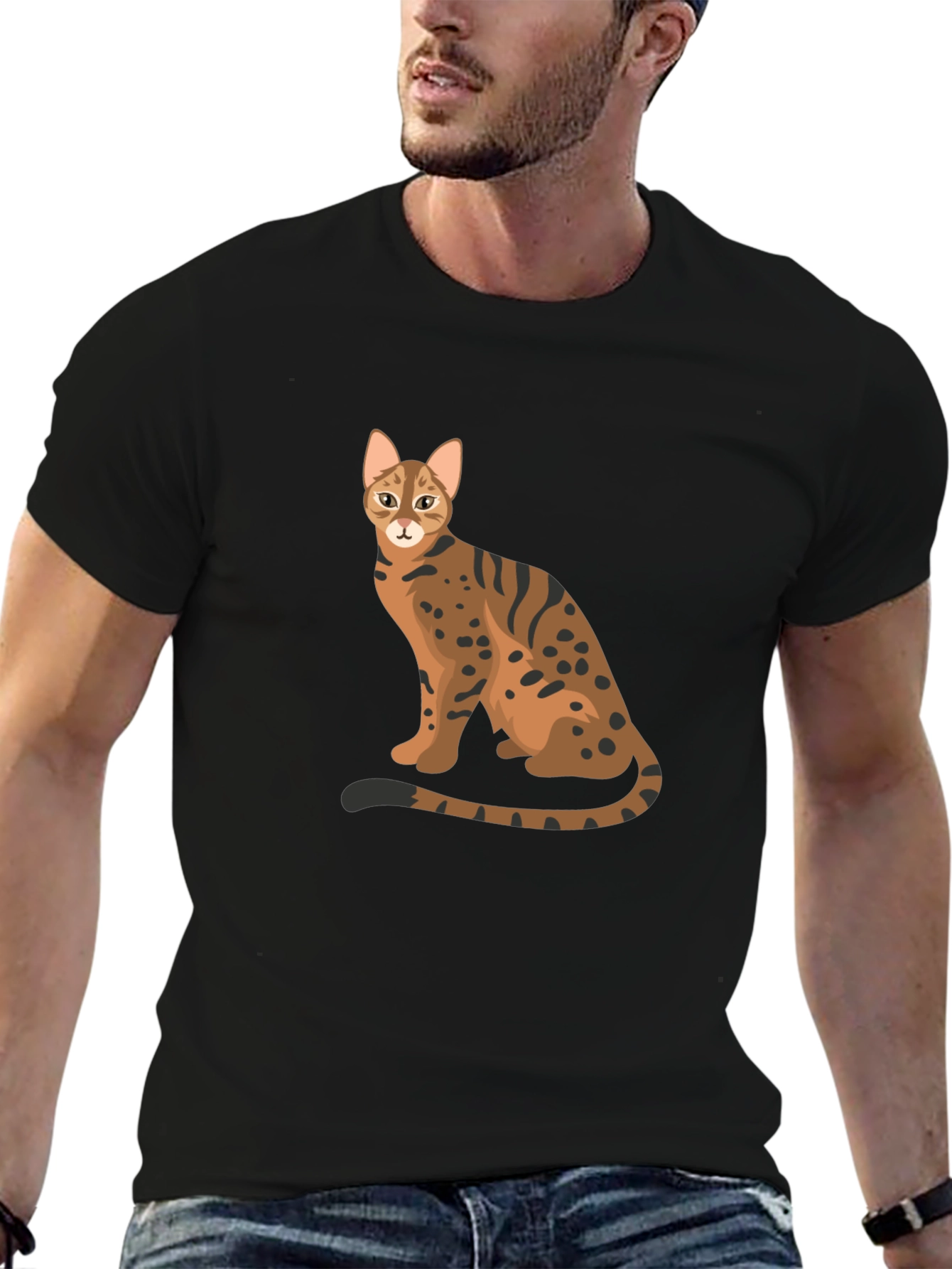 Cool Cat Graphic Tee - Unisex Black T-Shirt