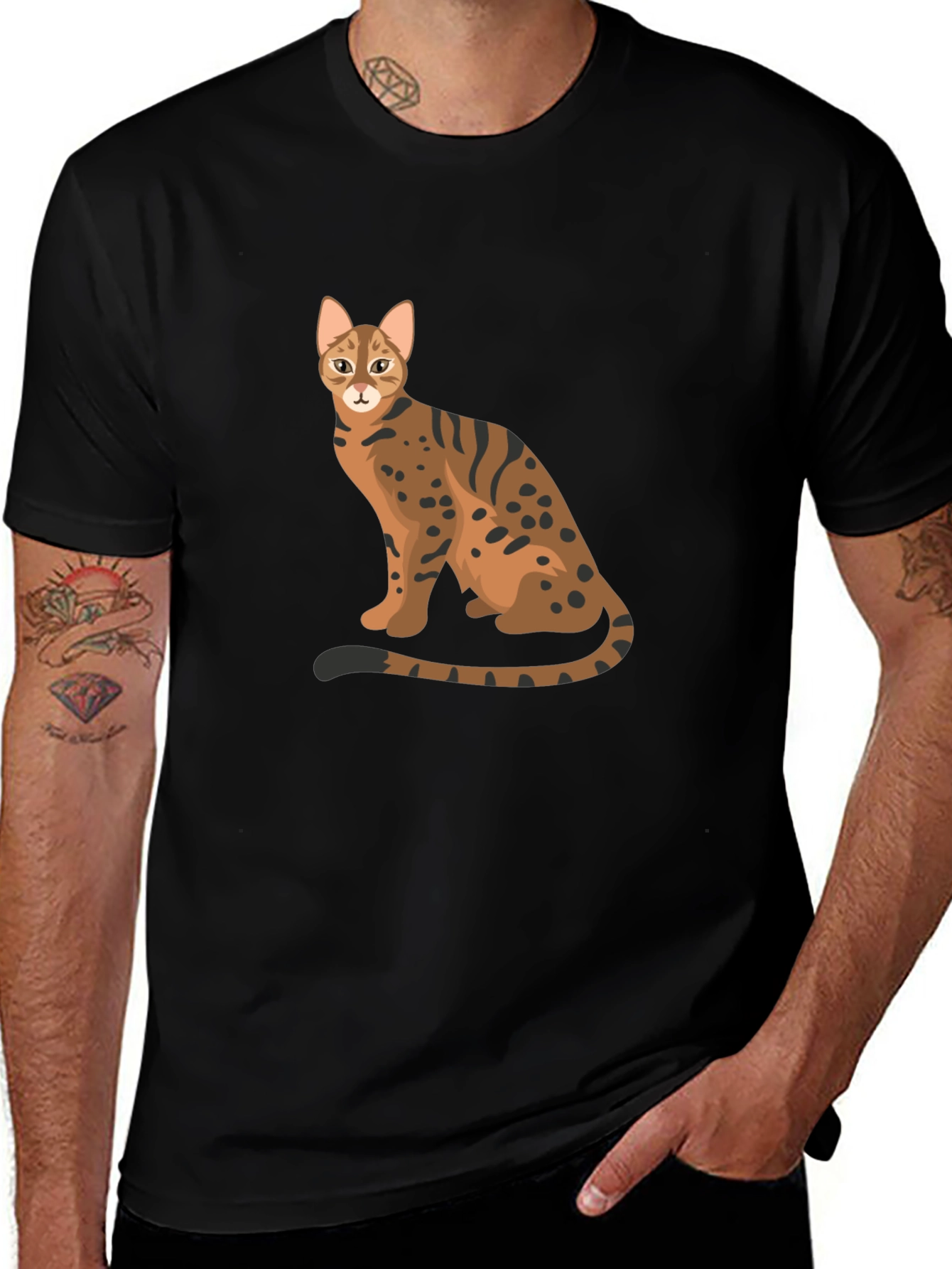Cool Cat Graphic Tee - Unisex Black T-Shirt