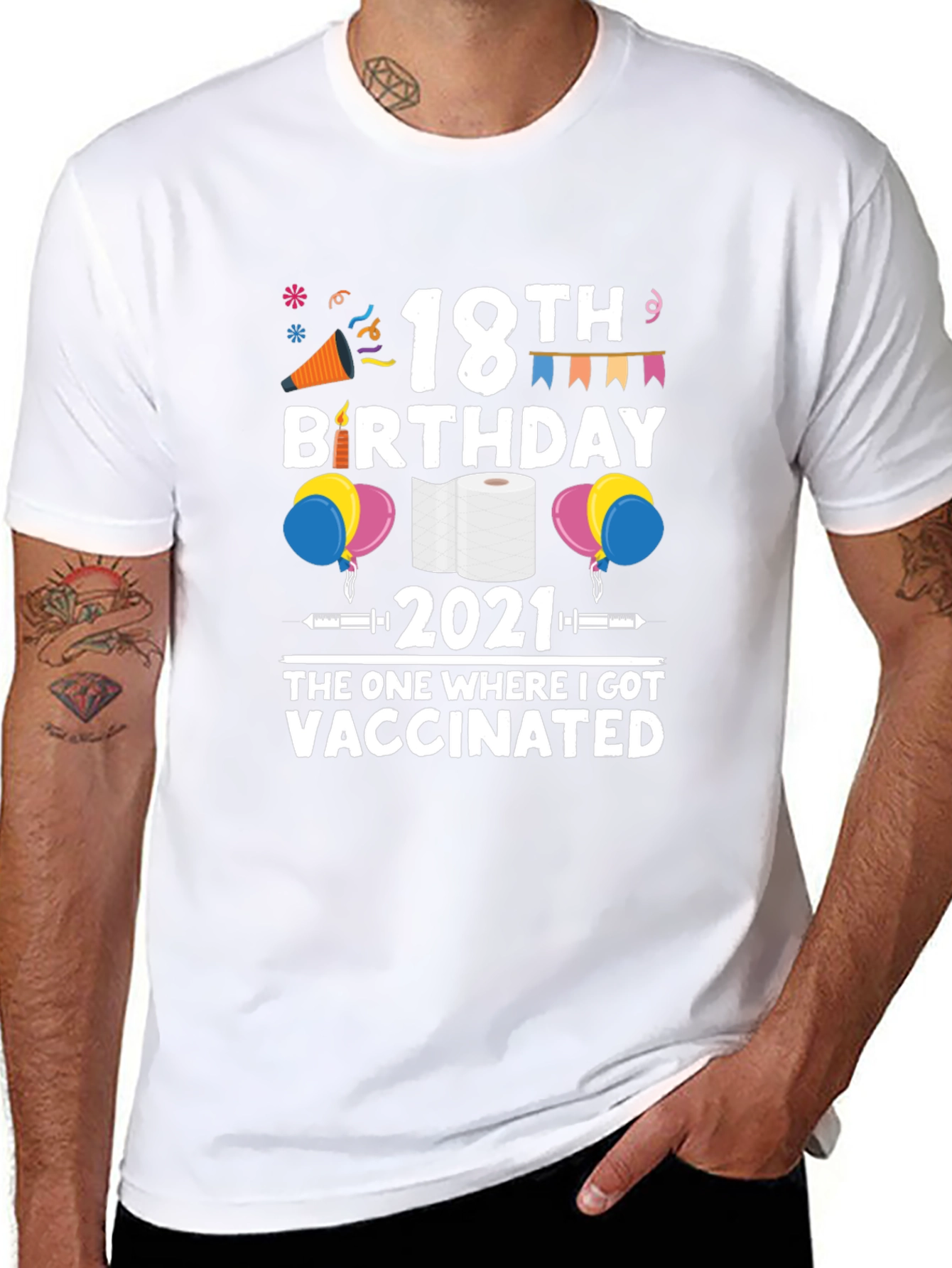 18th Birthday 2021 Vaccinated Black T-Shirt