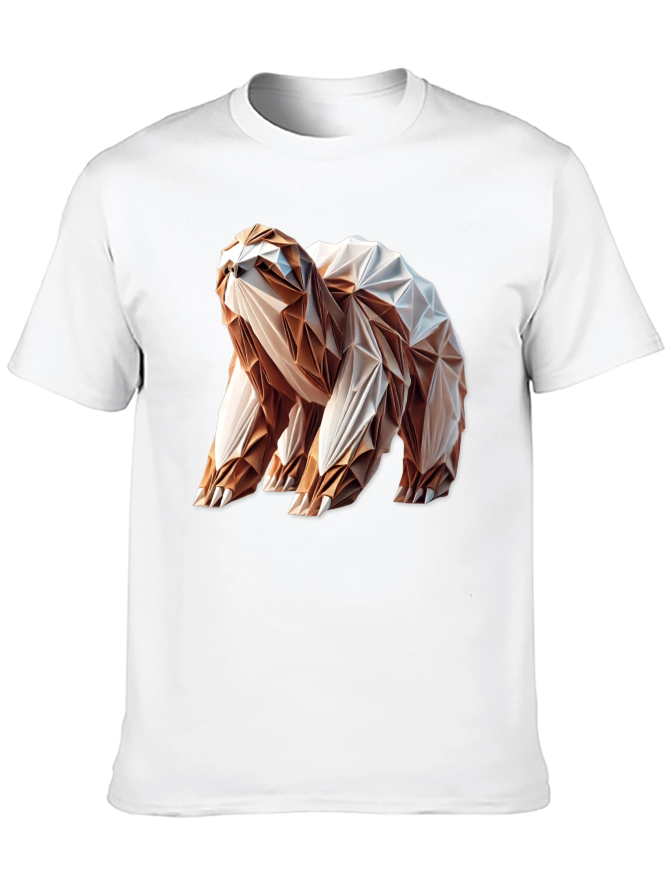 Origami Sloth Graphic Tee - Unique Geometric Design