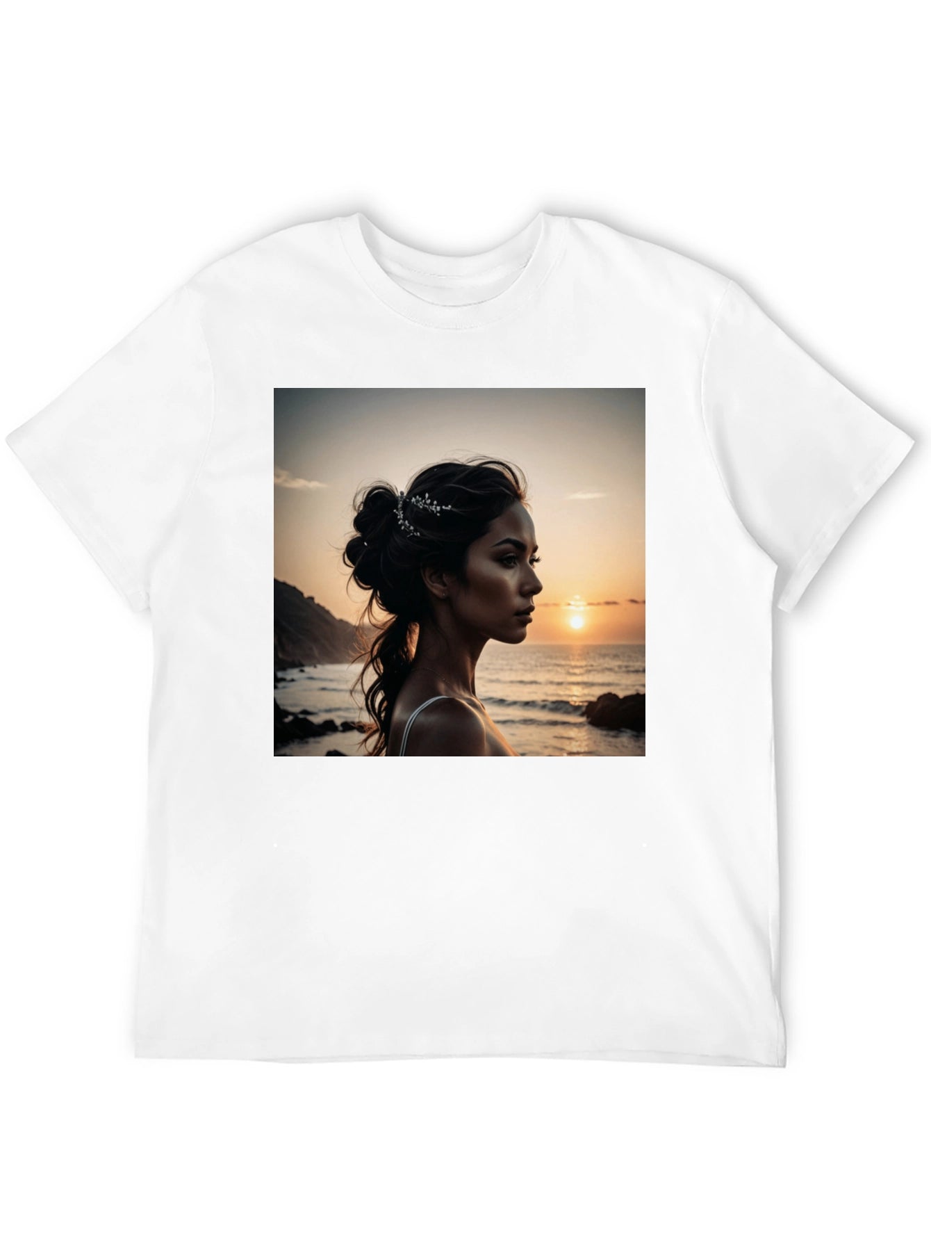 Sunset Beauty Graphic Tee - Classic Black Cotton