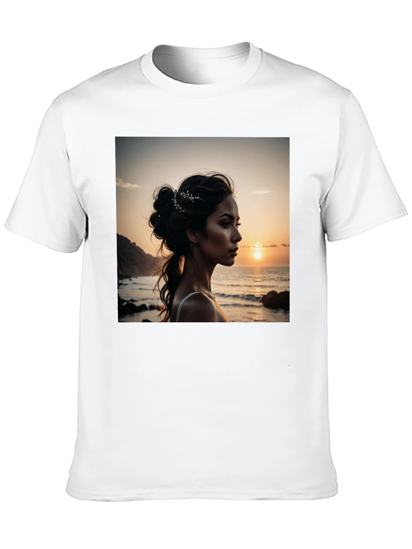 Sunset Beauty Graphic Tee - Classic Black Cotton