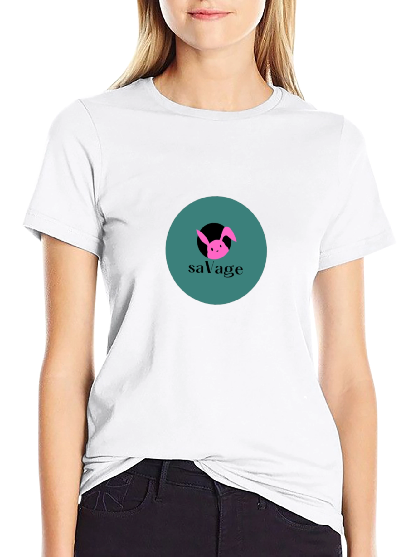 Savage Bunny Graphic Tee - Black