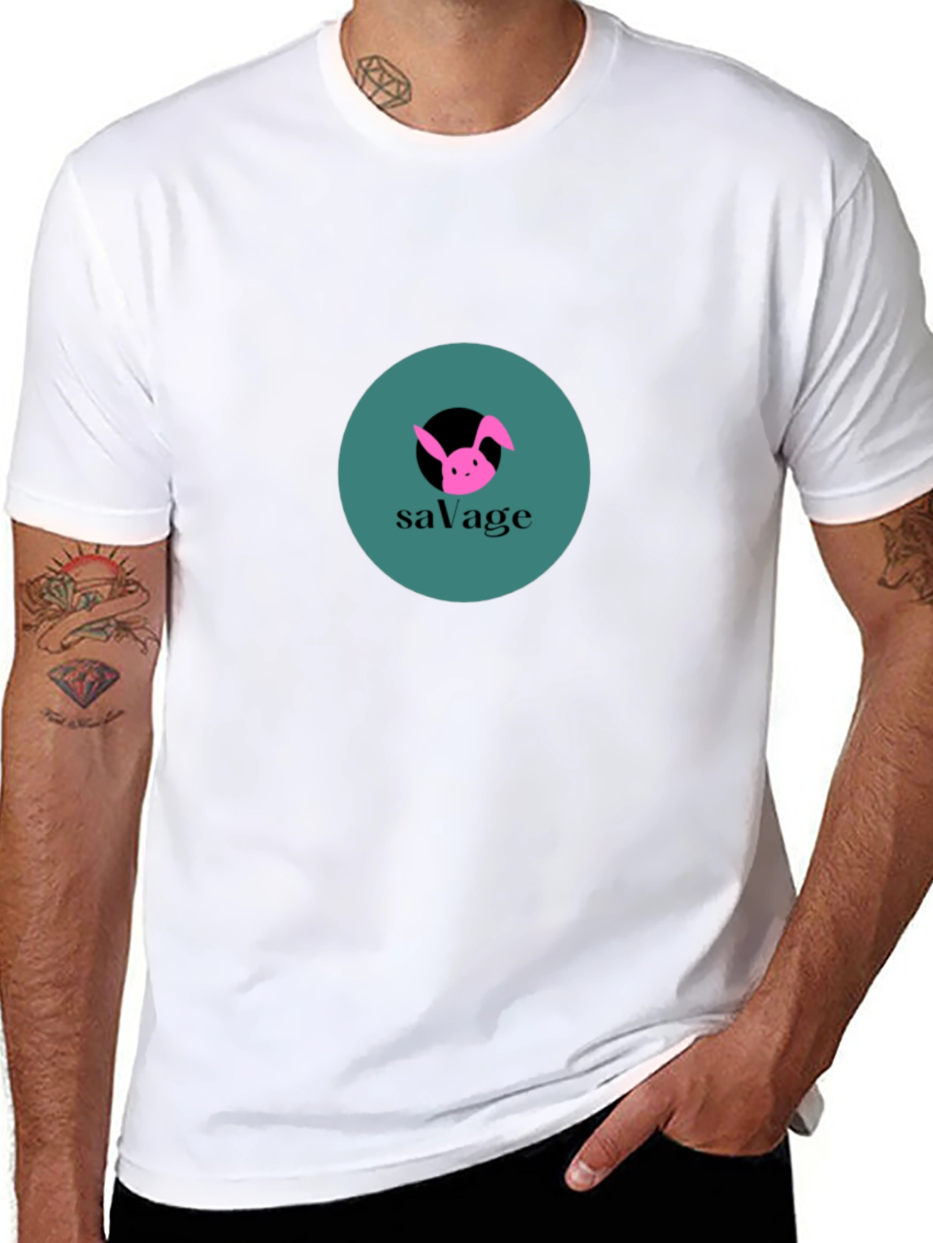 Savage Bunny Graphic Tee - Black