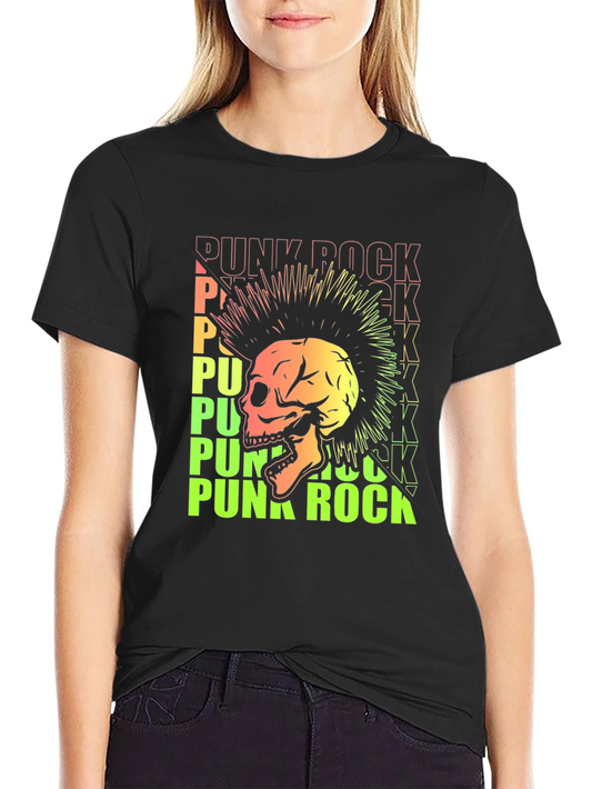 Punk Rock Skull Graphic Tee - Edgy Style
