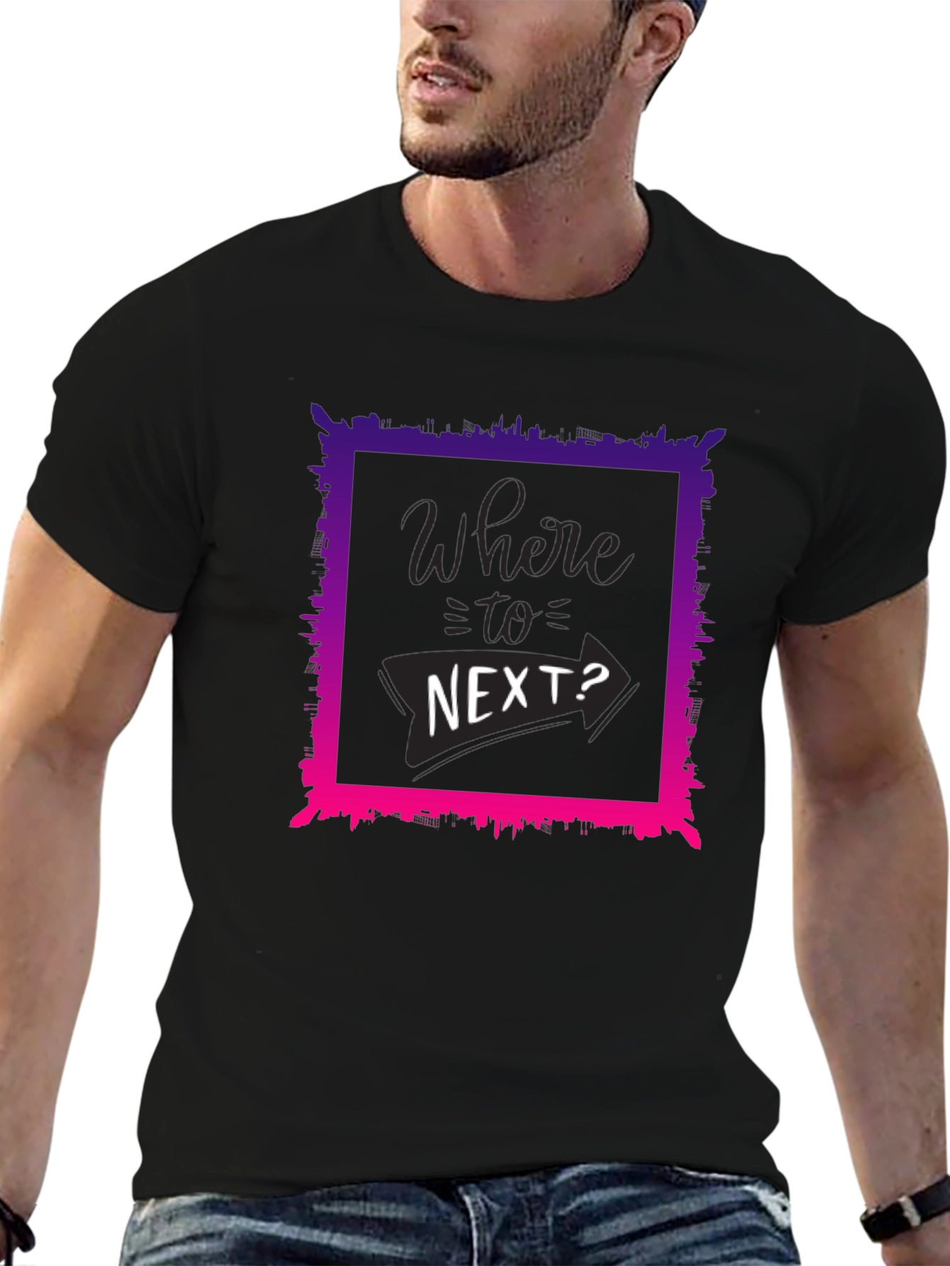 Where To Next? Graphic Tee - Black