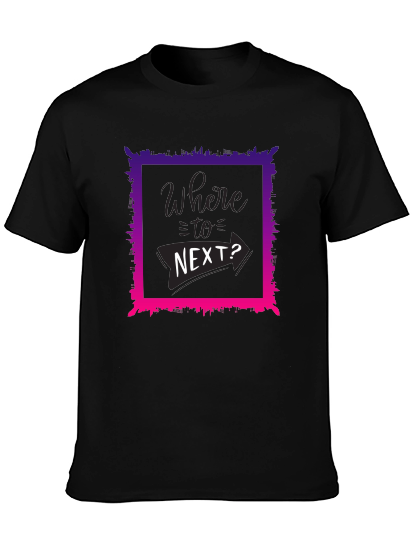 Where To Next? Graphic Tee - Black