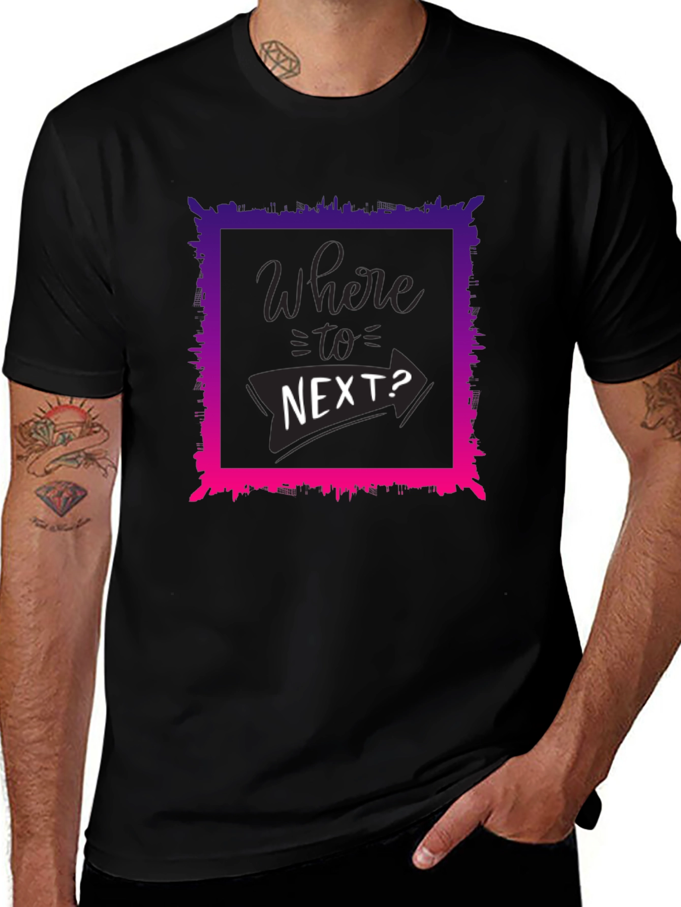 Where To Next? Graphic Tee - Black