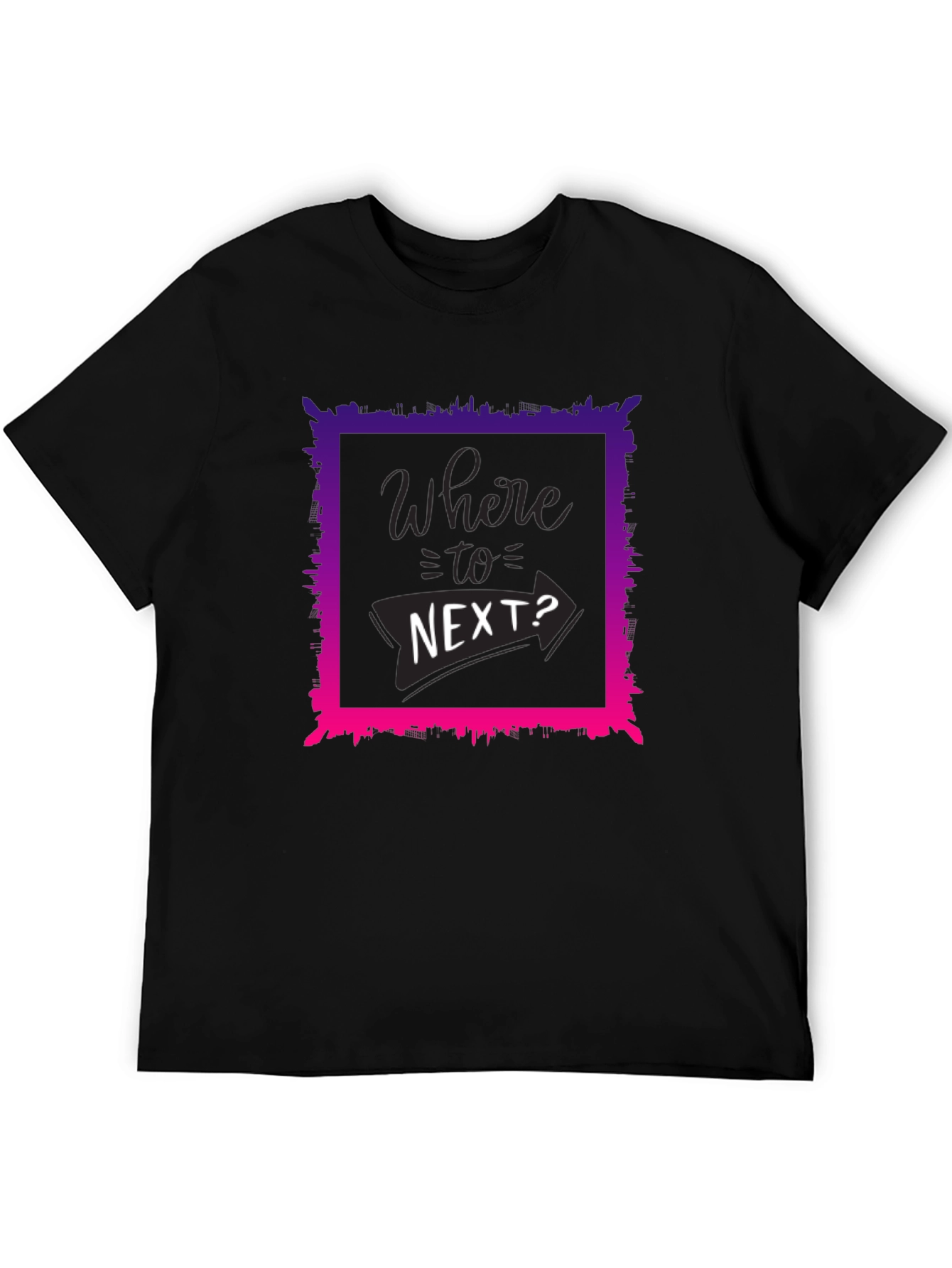 Where To Next? Graphic Tee - Black