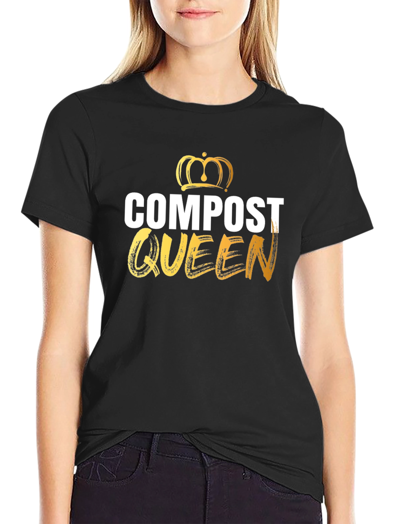 Compost Queen T-Shirt - Black Graphic Tee