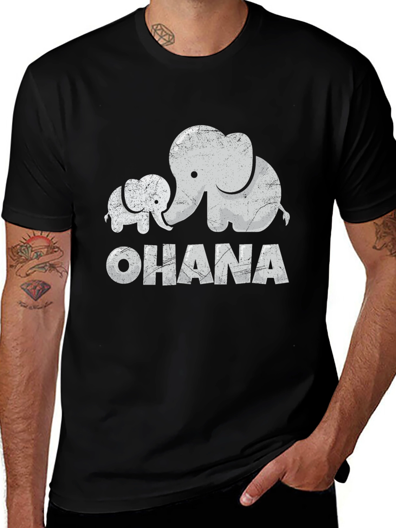 Ohana Elephant T-Shirt - Family Love Graphic Tee