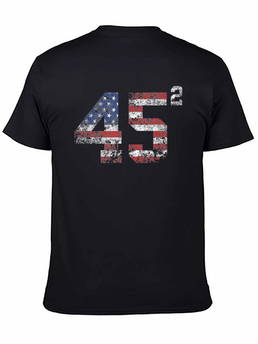 45 Squared USA Flag Graphic T-Shirt