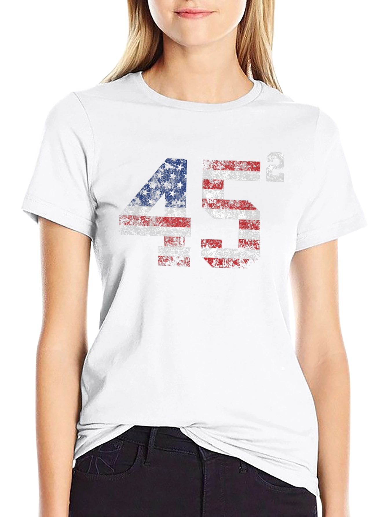 45 Squared USA Flag Graphic T-Shirt