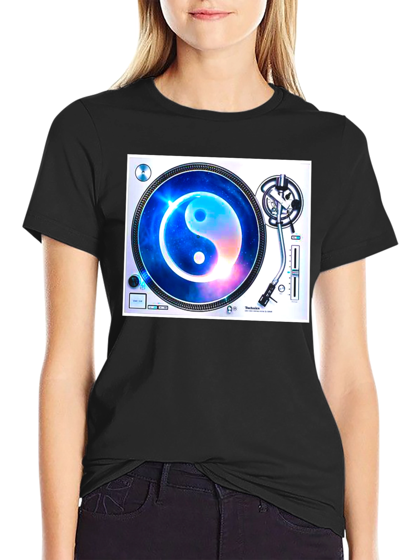 Yin Yang Galaxy Turntable Graphic Tee