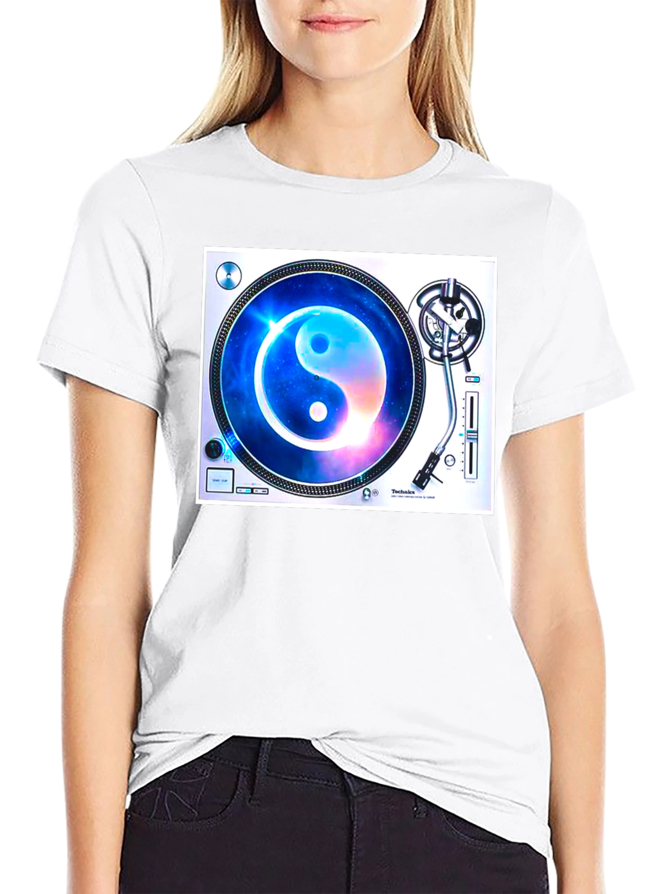 Yin Yang Galaxy Turntable Graphic Tee