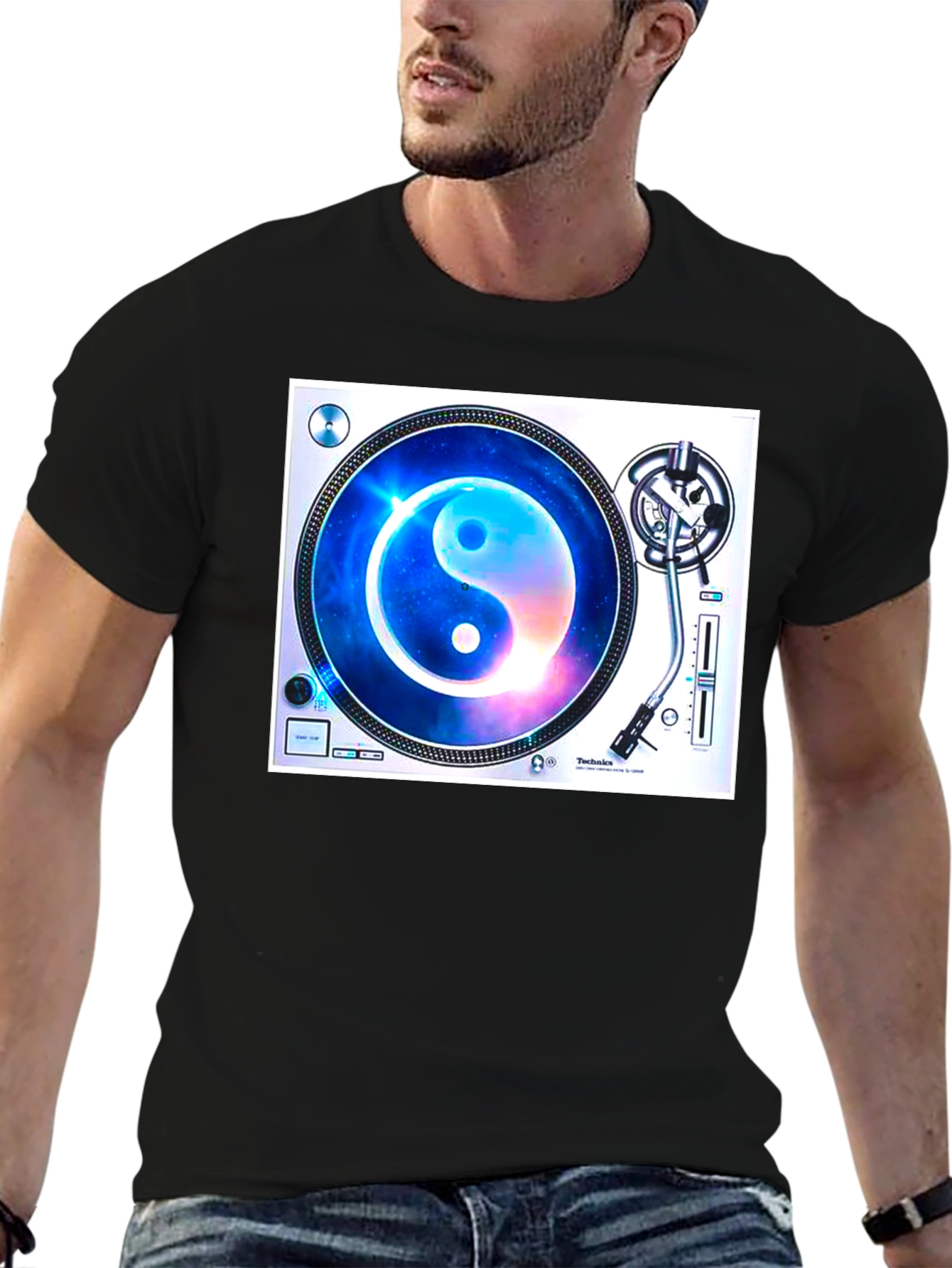 Yin Yang Galaxy Turntable Graphic Tee