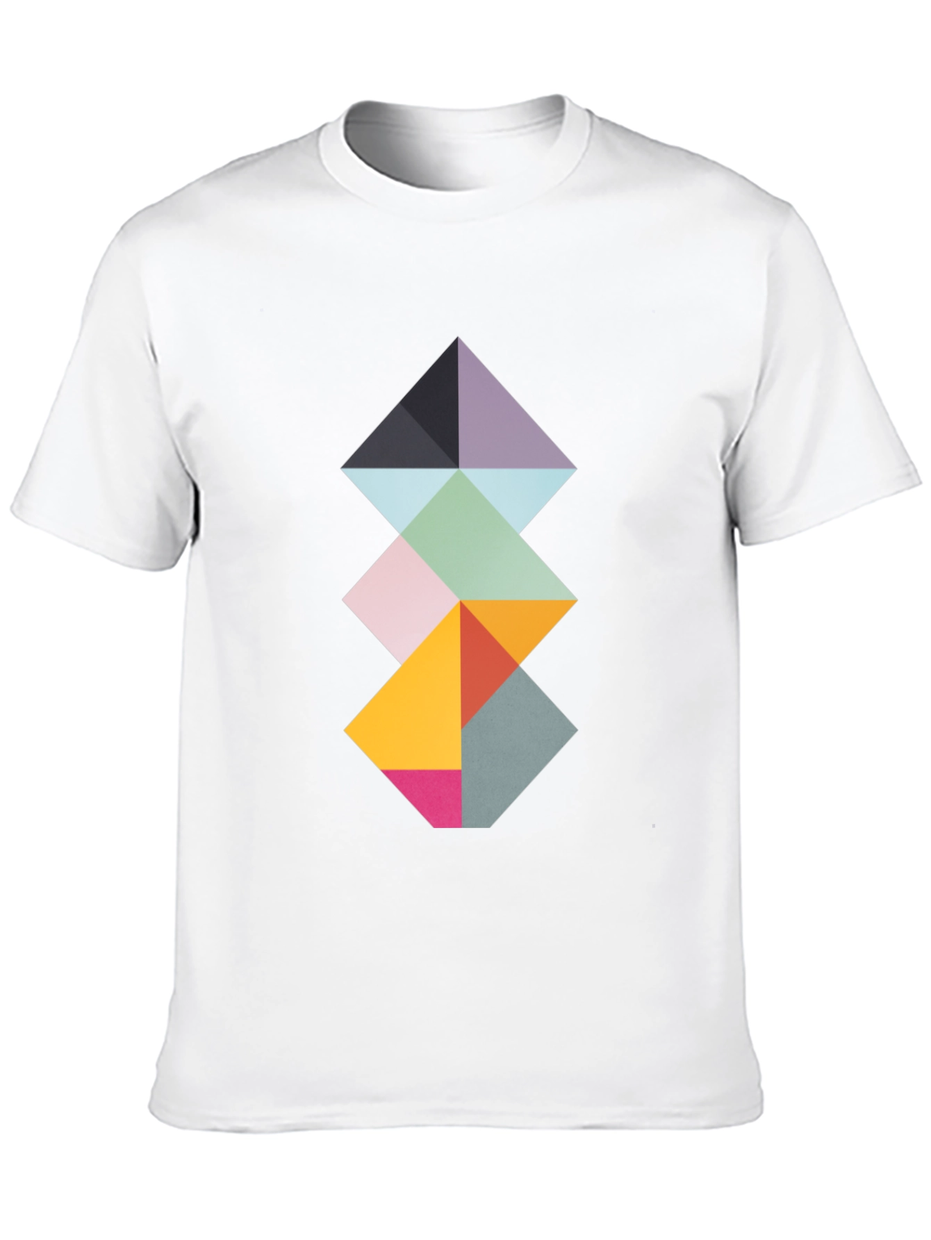 Geometric Diamond Stack Tee - Modern Art Shirt