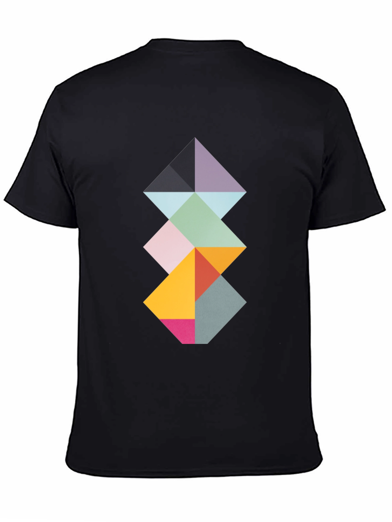 Geometric Diamond Stack Tee - Modern Art Shirt