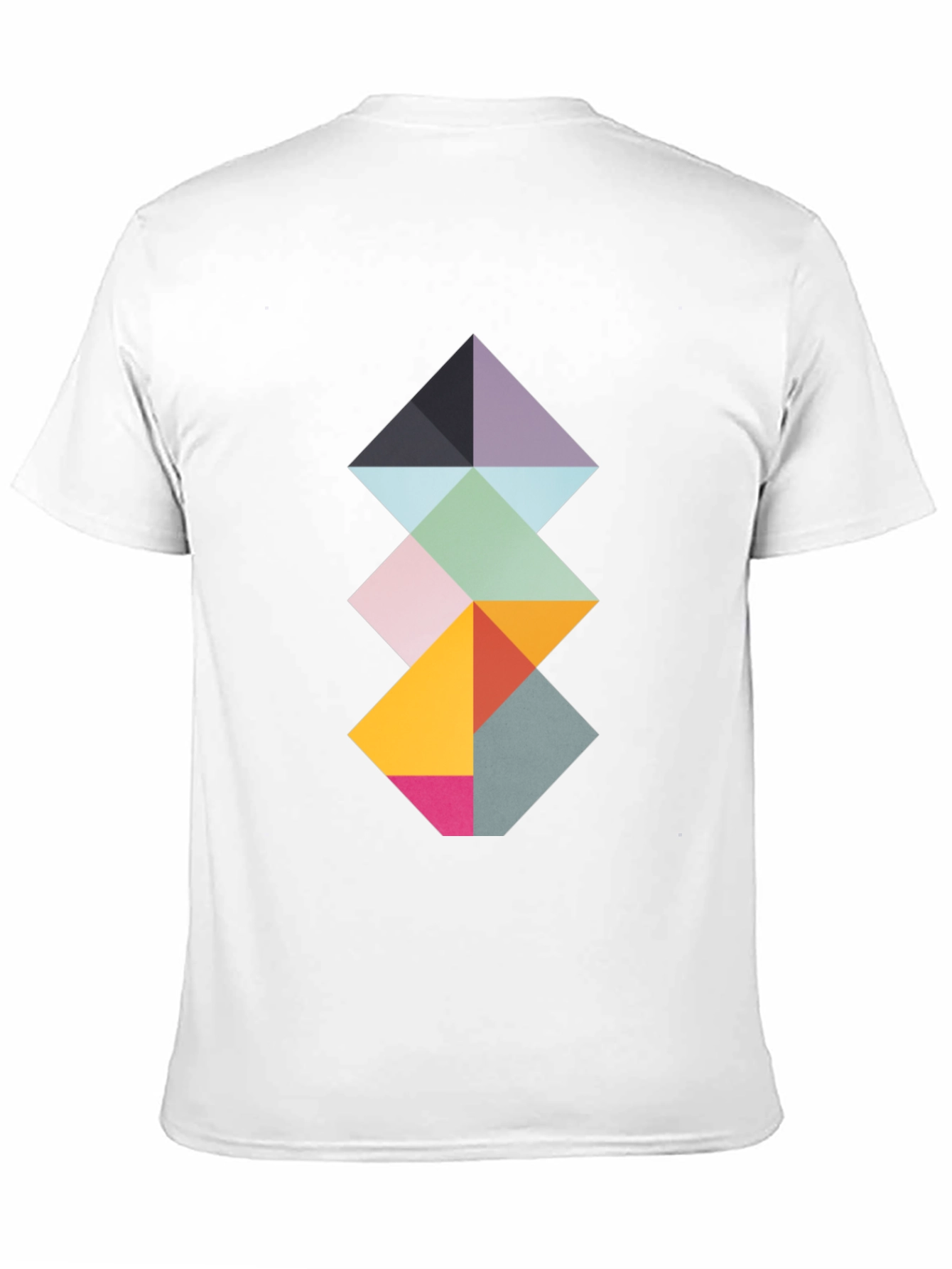 Geometric Diamond Stack Tee - Modern Art Shirt