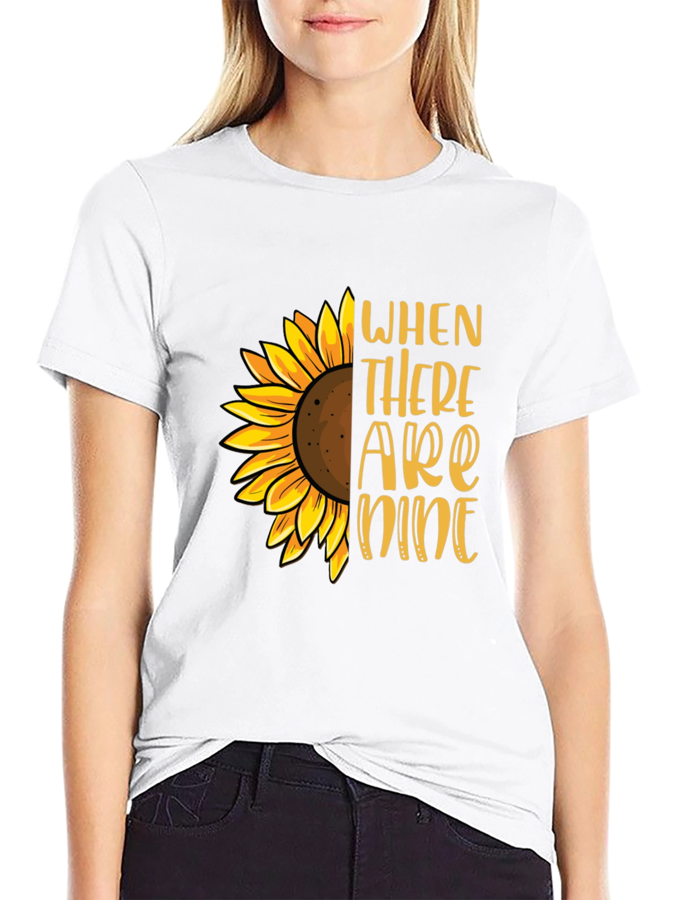 Sunflower Graphic T-Shirt - When There are Nine
