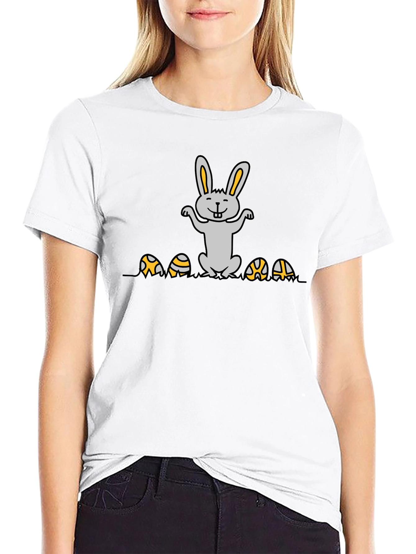 Easter Bunny & Eggs Graphic T-Shirt