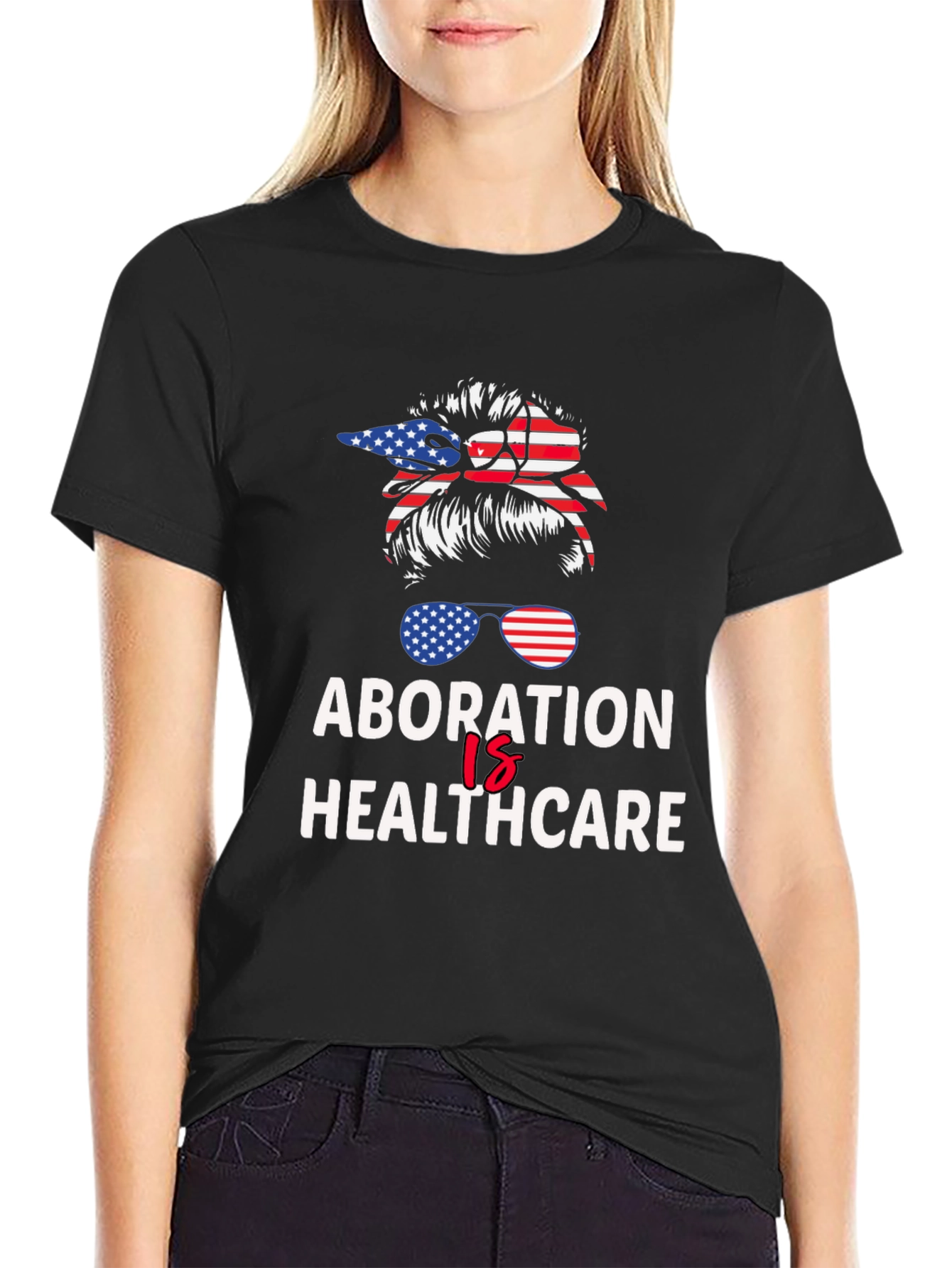 Abortion is Healthcare American Flag T-Shirt