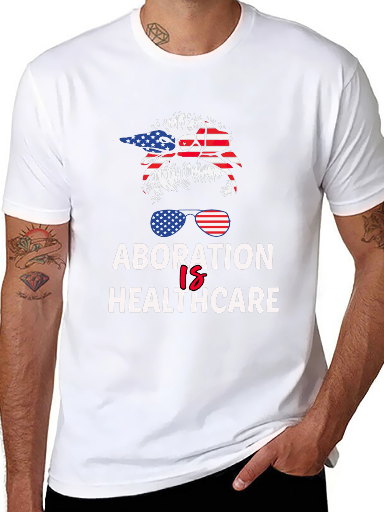 Abortion is Healthcare American Flag T-Shirt