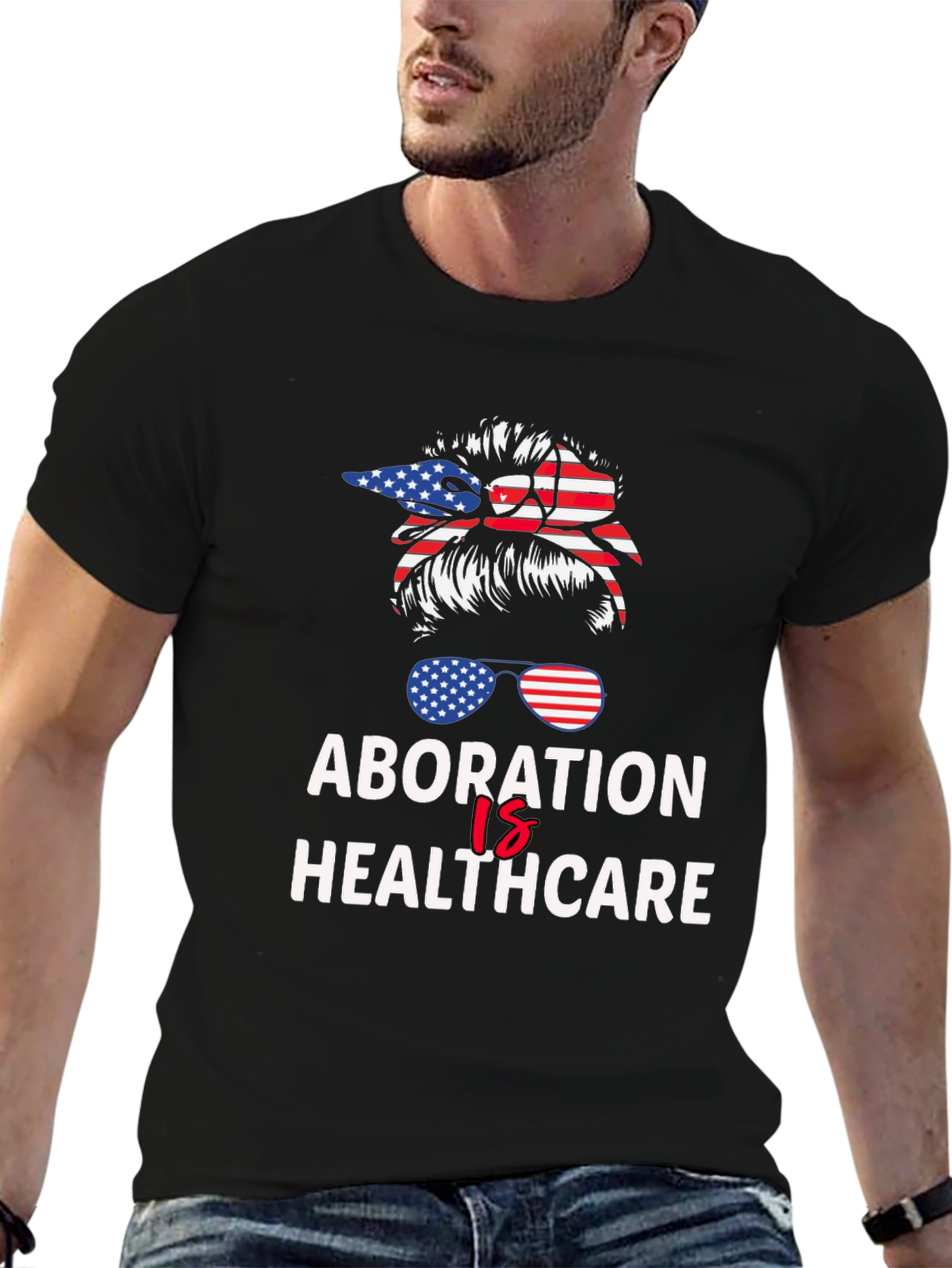 Abortion is Healthcare American Flag T-Shirt