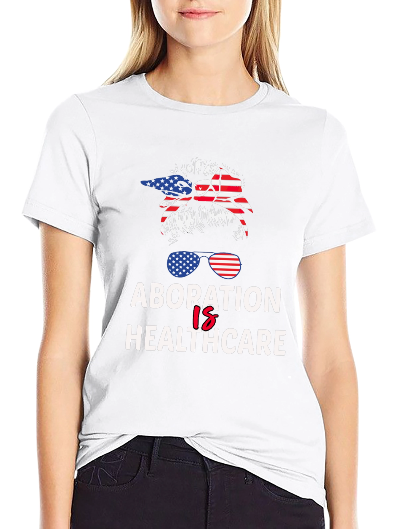 Abortion is Healthcare American Flag T-Shirt
