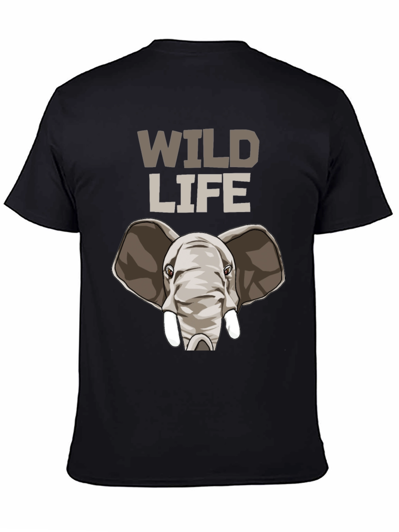 Wildlife Elephant Graphic Tee - Black