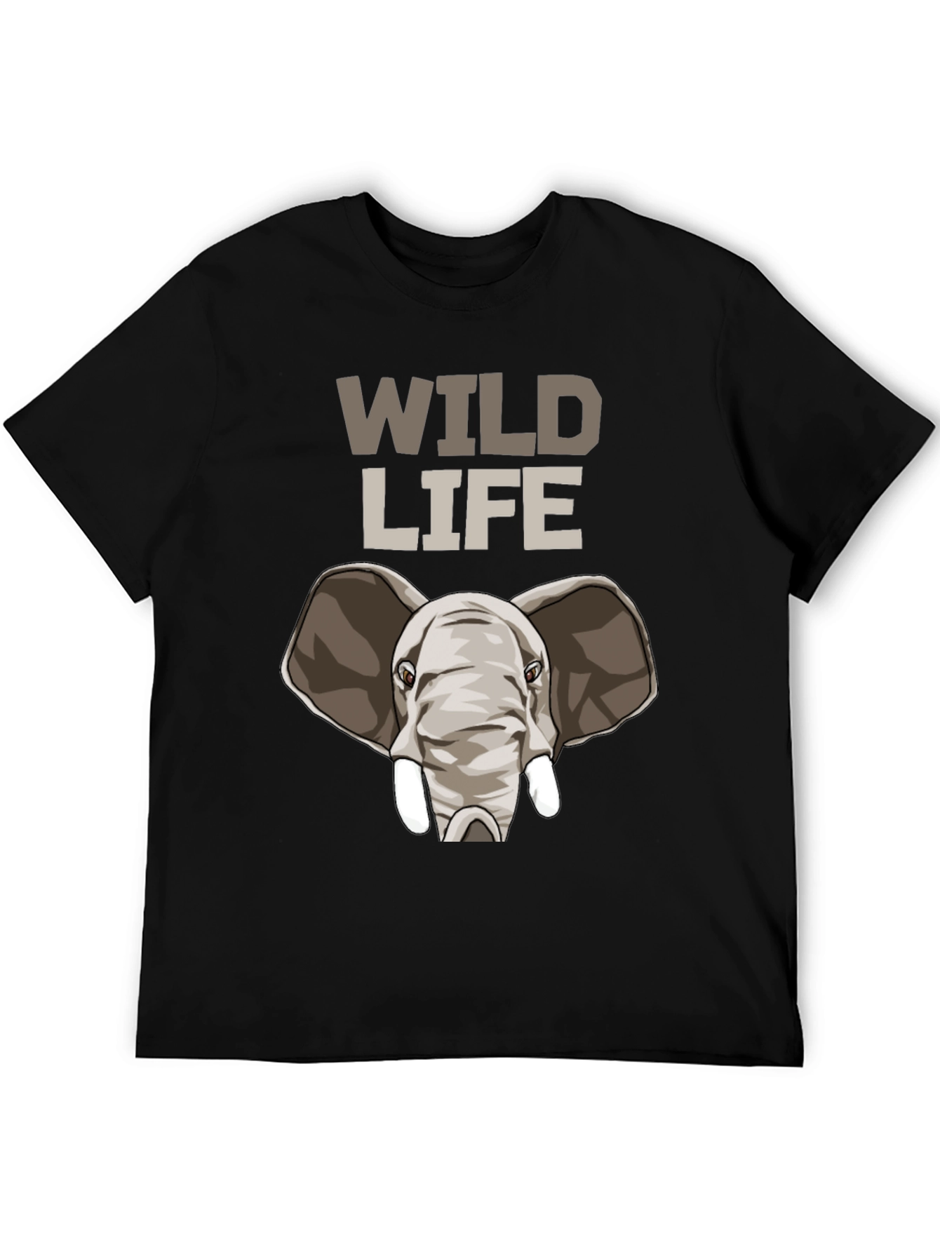 Wildlife Elephant Graphic Tee - Black