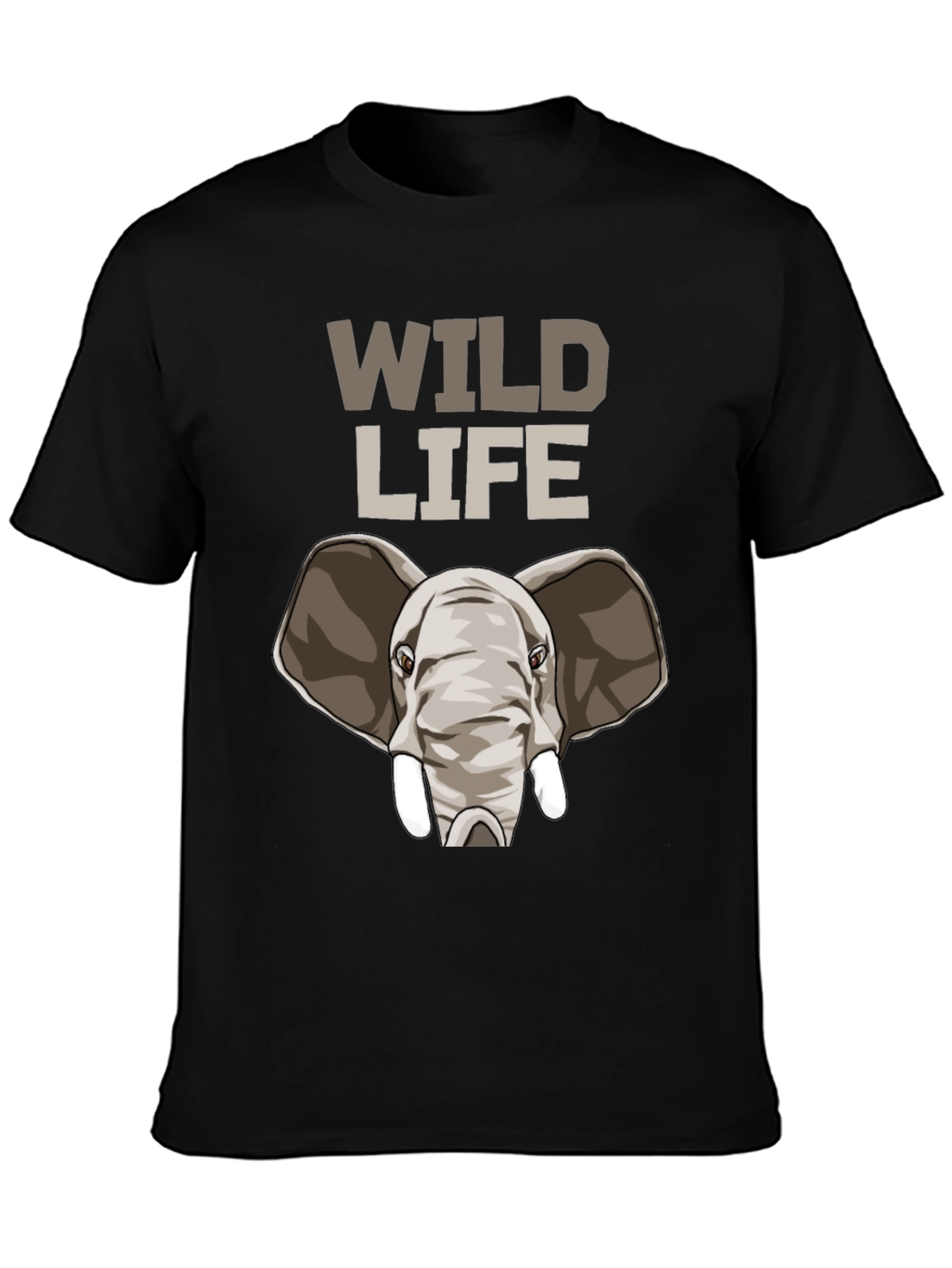 Wildlife Elephant Graphic Tee - Black