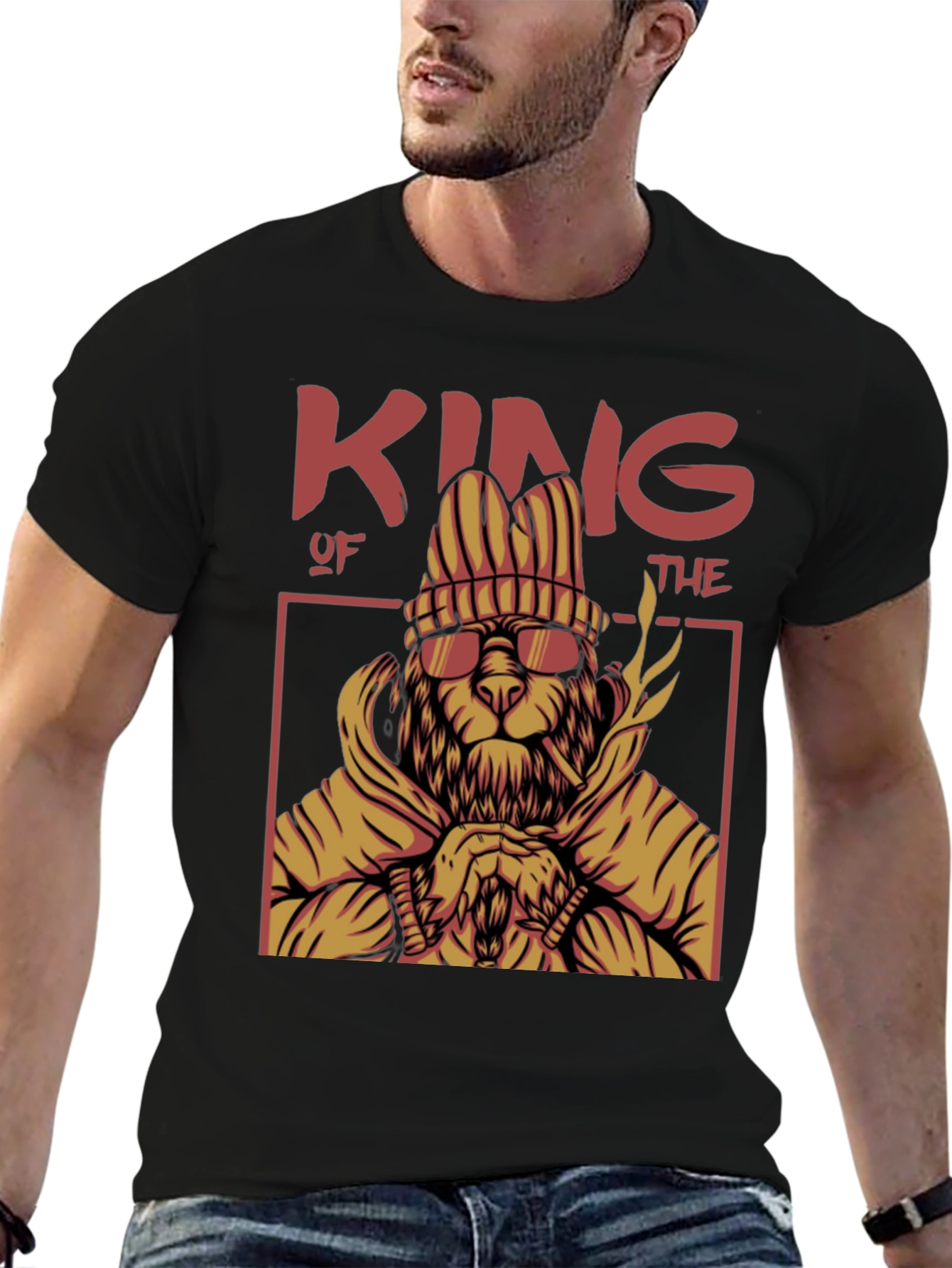 King Lion Graphic T-Shirt - Black