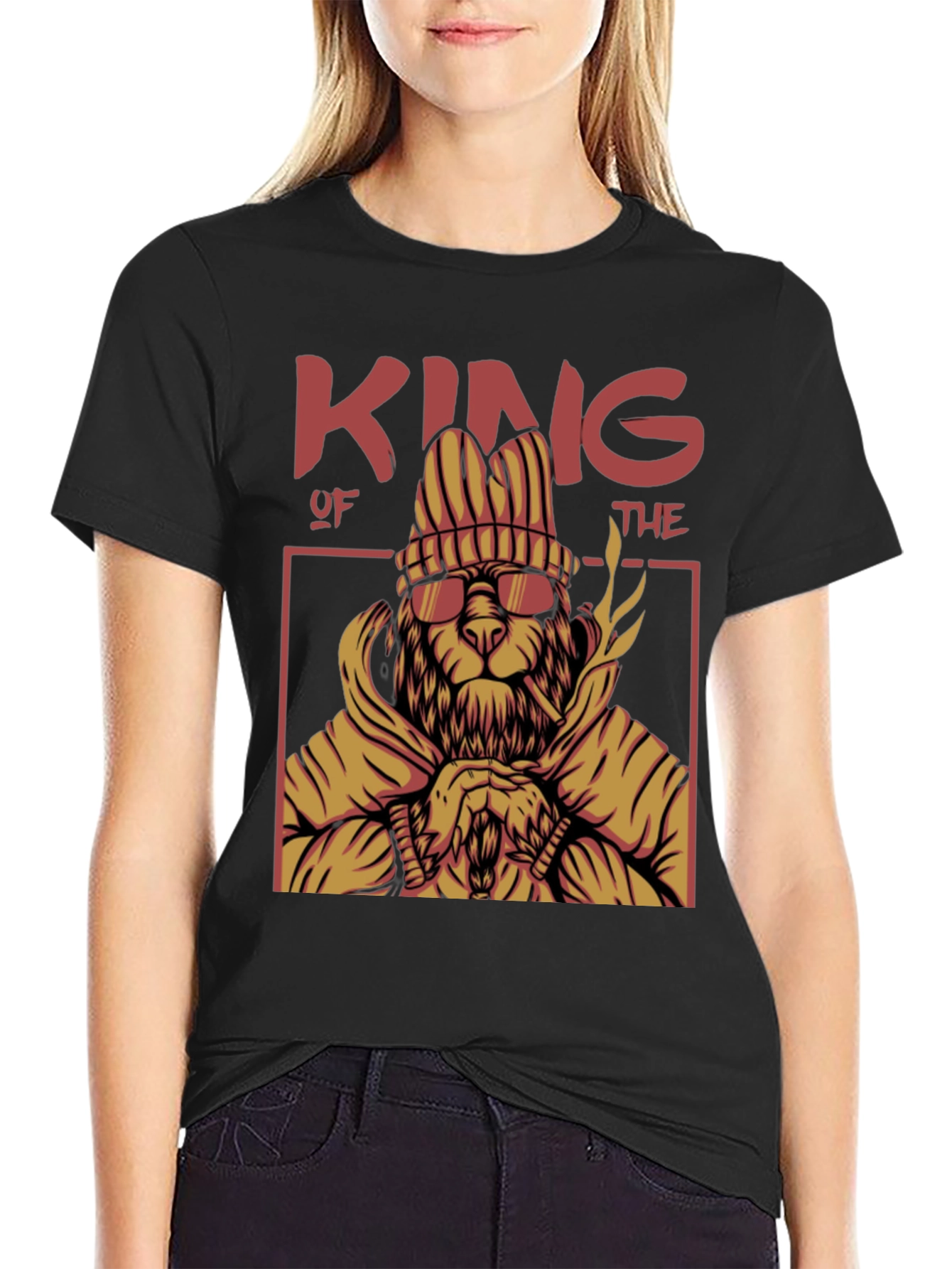 King Lion Graphic T-Shirt - Black