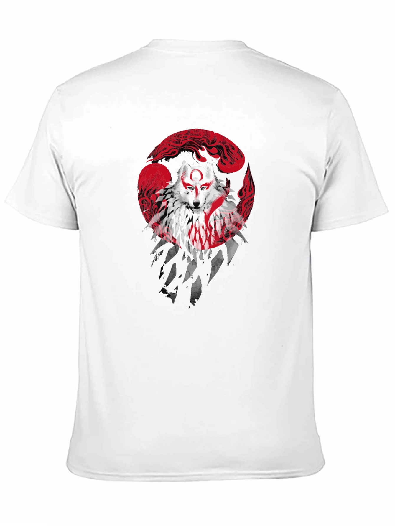Wolf Spirit Graphic Tee - Black Cotton Blend