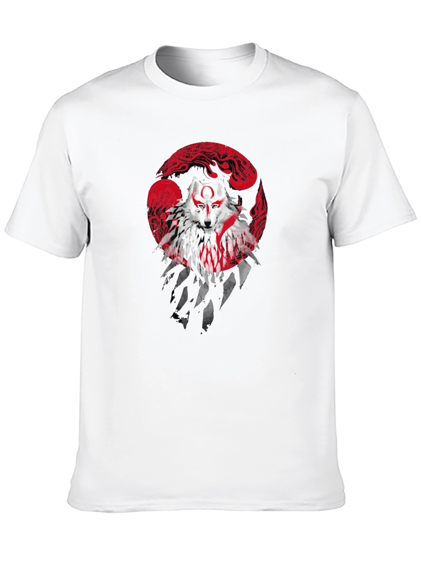 Wolf Spirit Graphic Tee - Black Cotton Blend