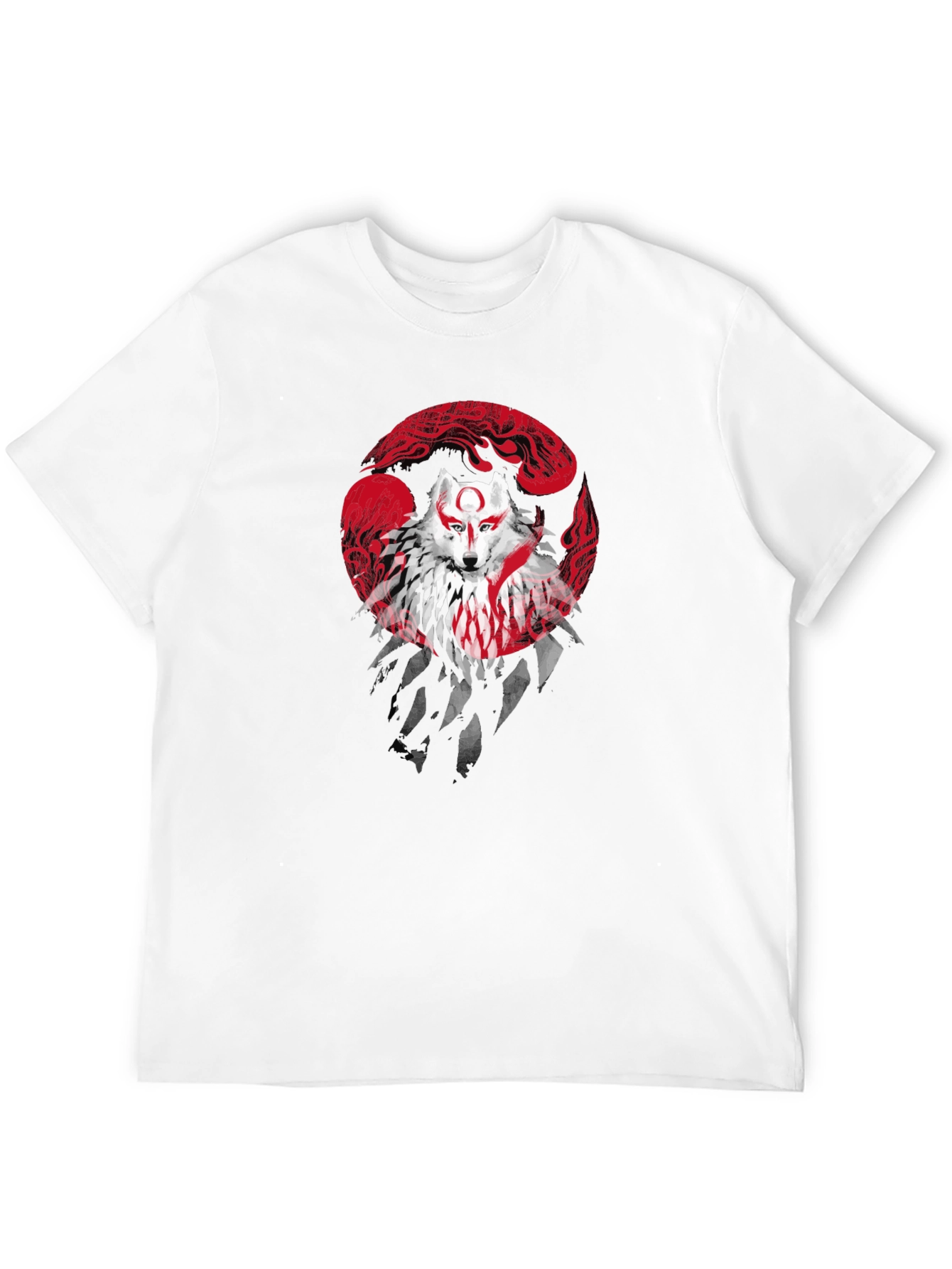 Wolf Spirit Graphic Tee - Black Cotton Blend