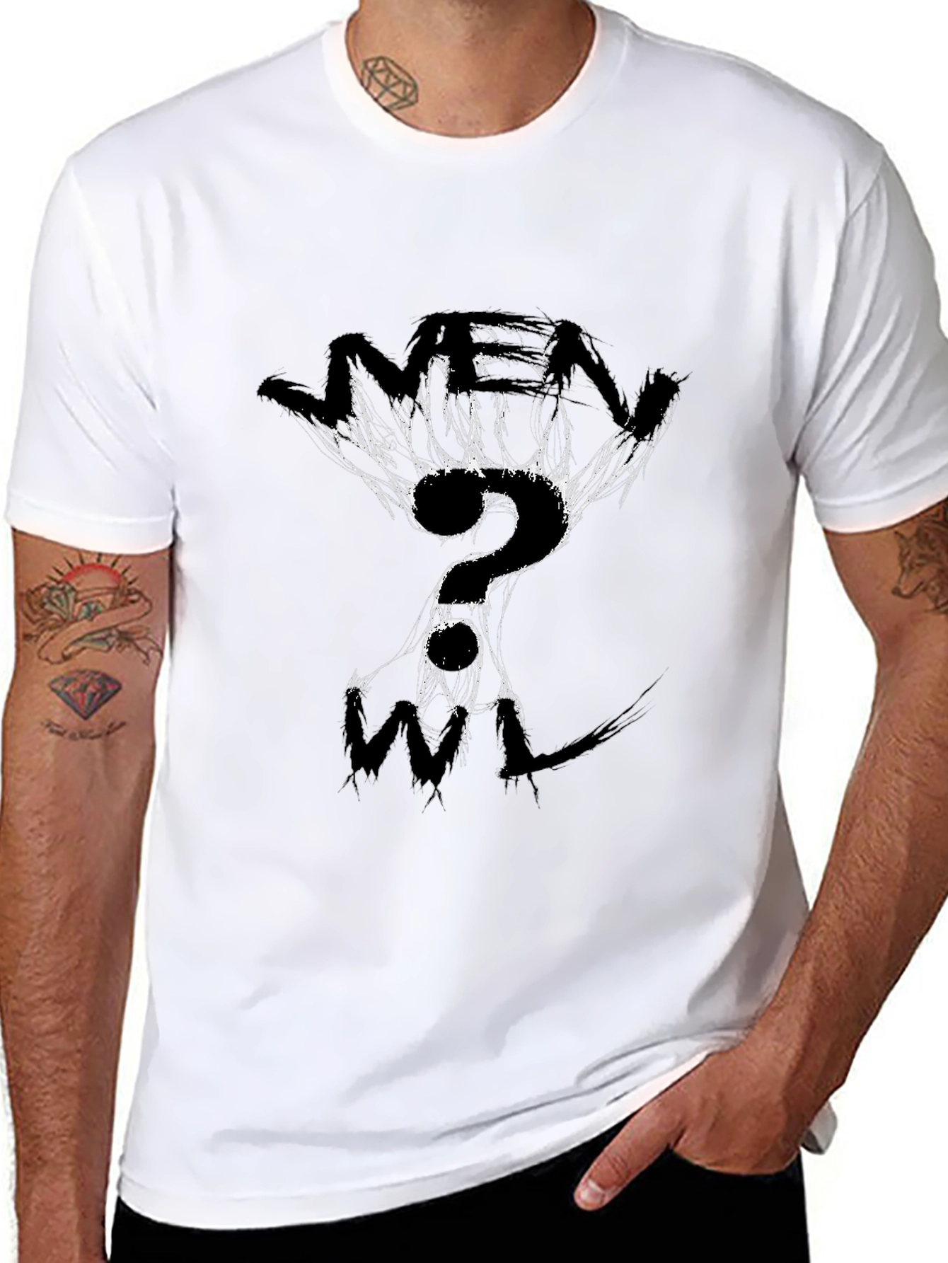 Abstract Graphic Black T-Shirt for Men
