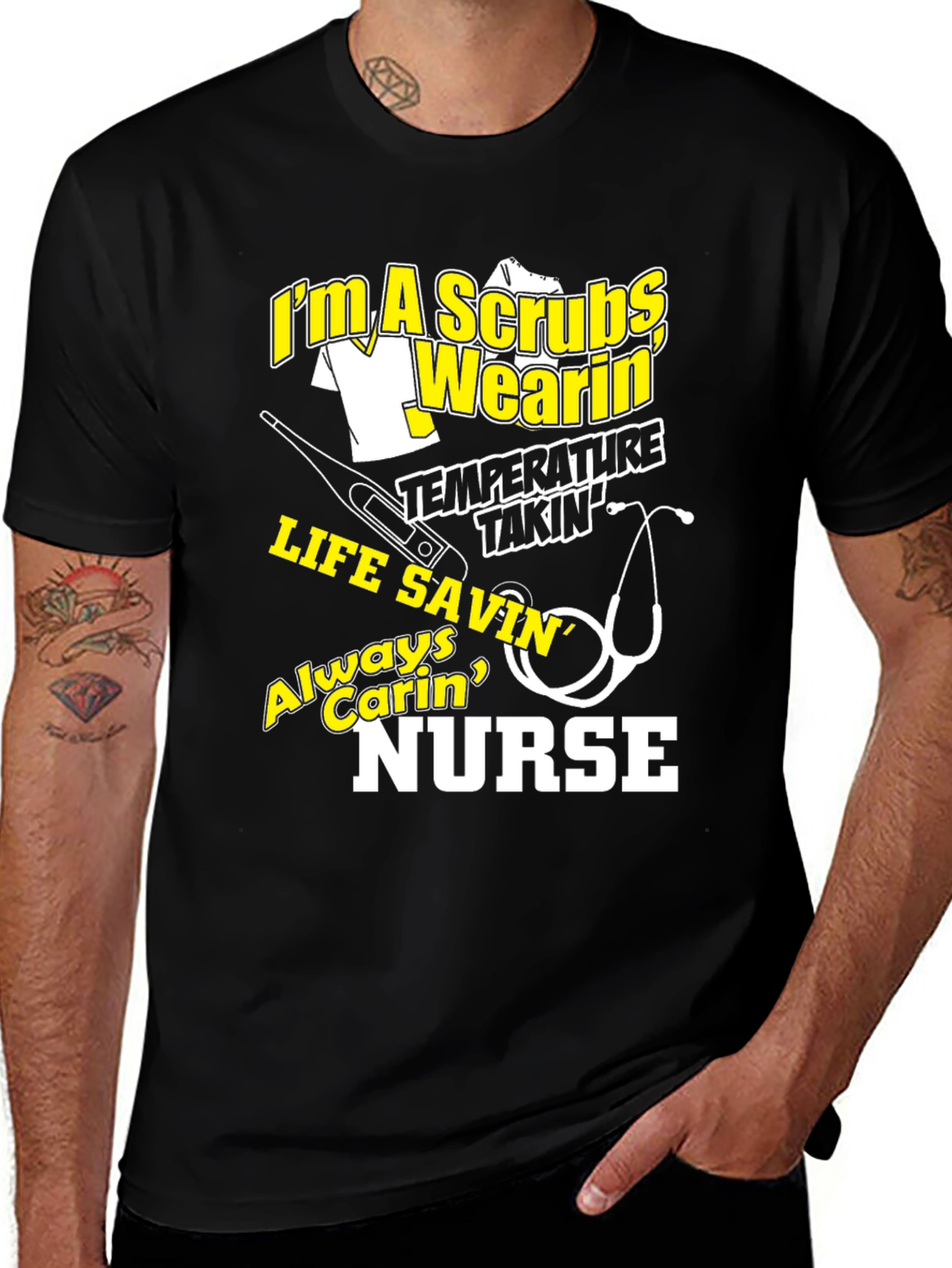 Nurse T-Shirt - Scrubs Wearin Life Savin Nurse Tee