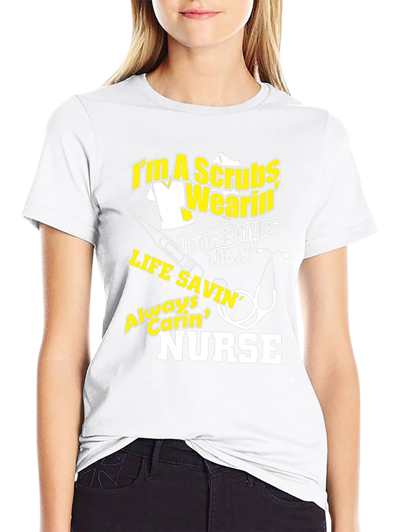 Nurse T-Shirt - Scrubs Wearin Life Savin Nurse Tee