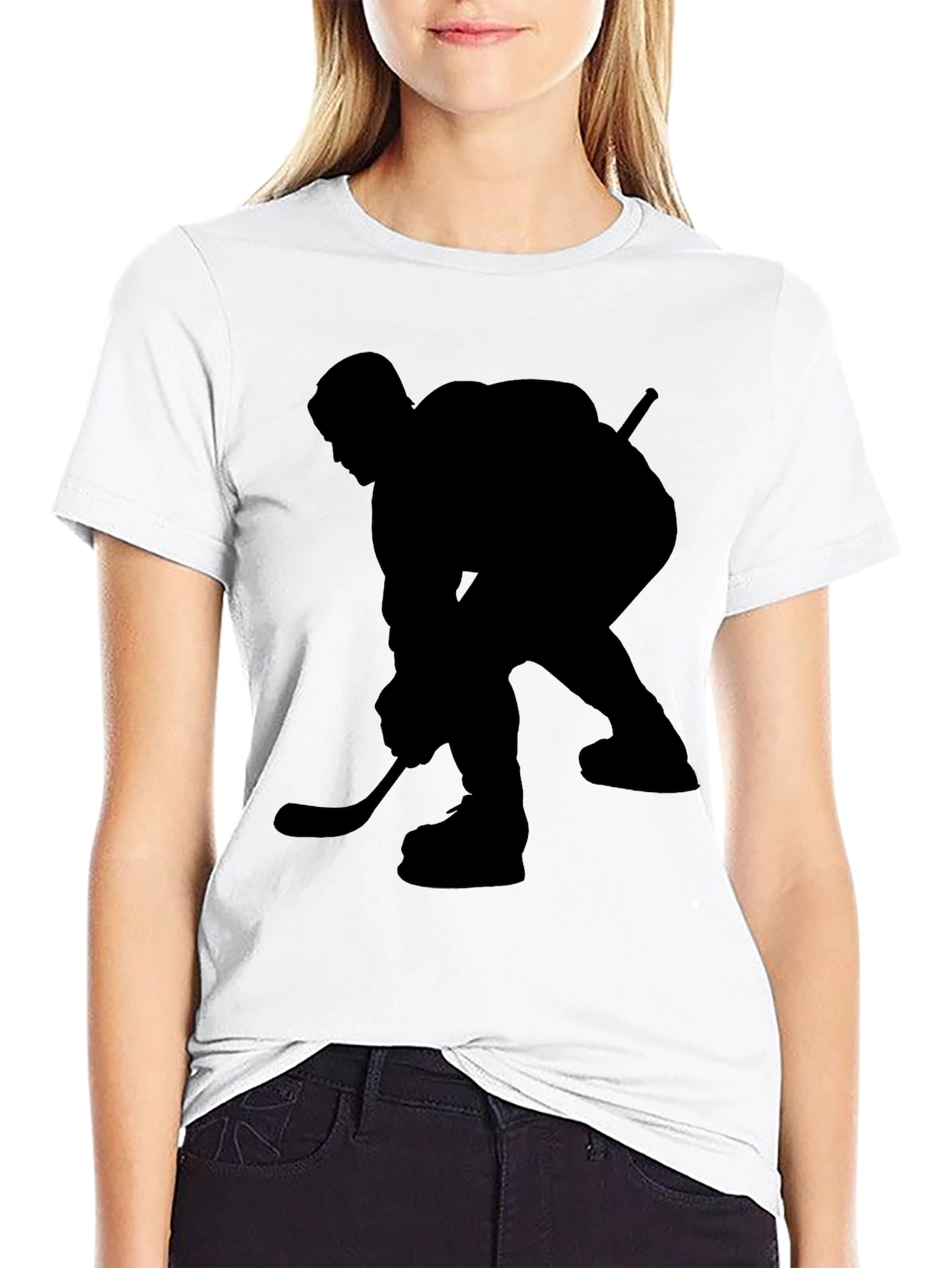 Hockey Player Graphic Black T-Shirt
