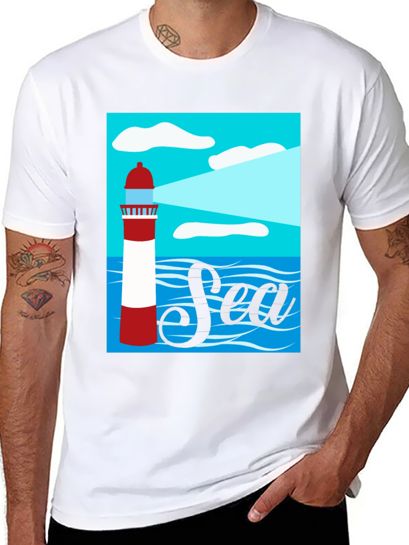Sea Lighthouse Graphic T-Shirt