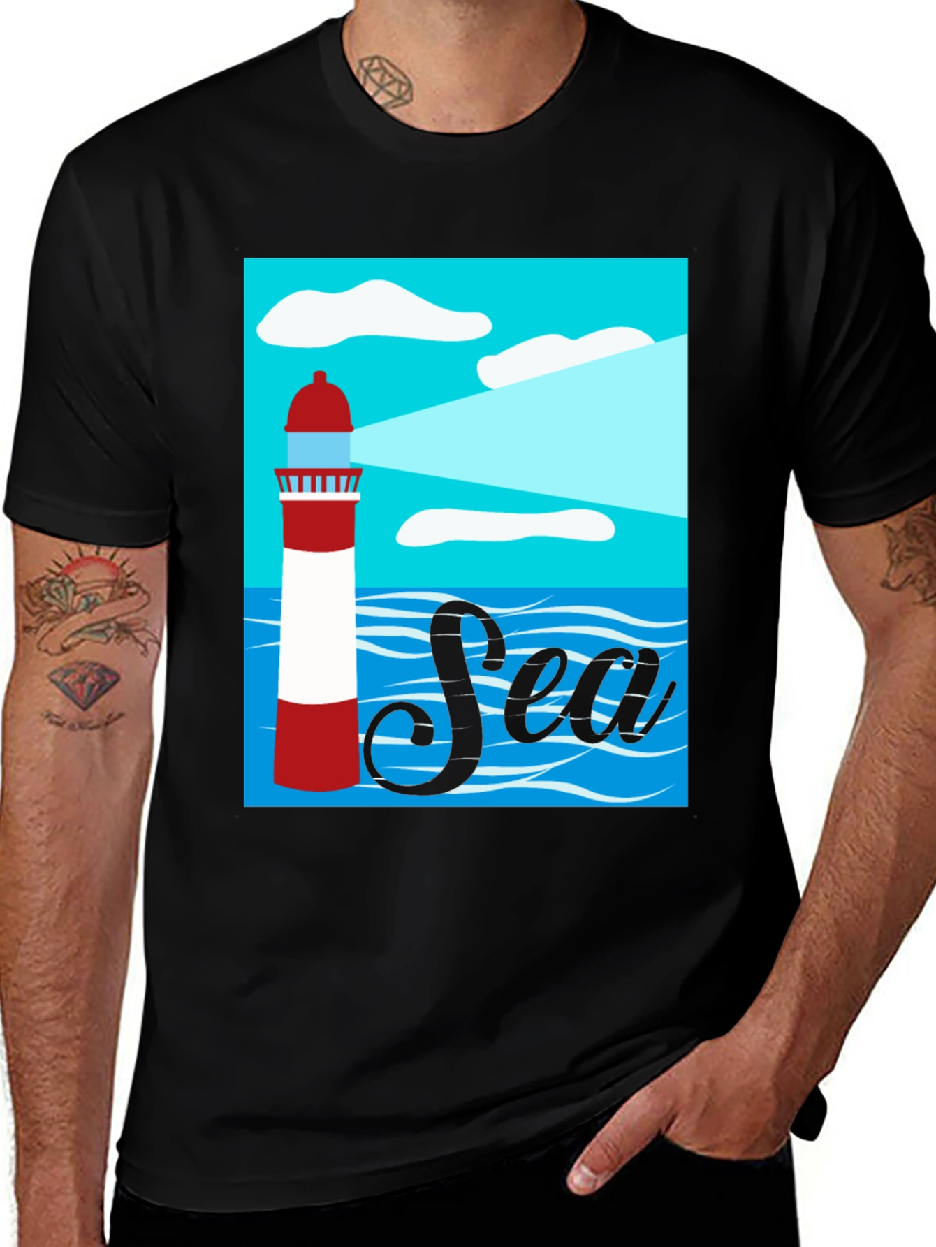 Sea Lighthouse Graphic T-Shirt