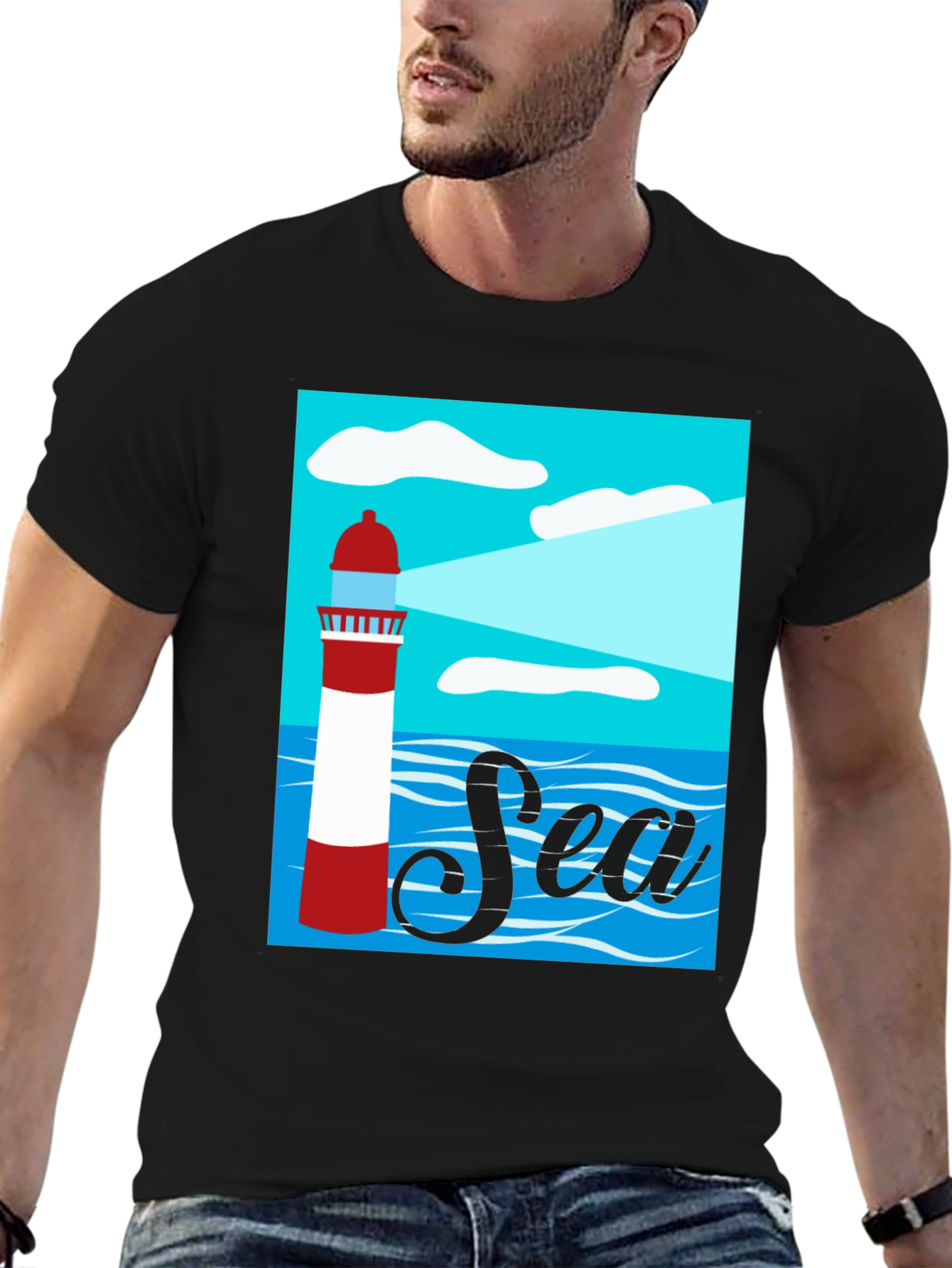 Sea Lighthouse Graphic T-Shirt