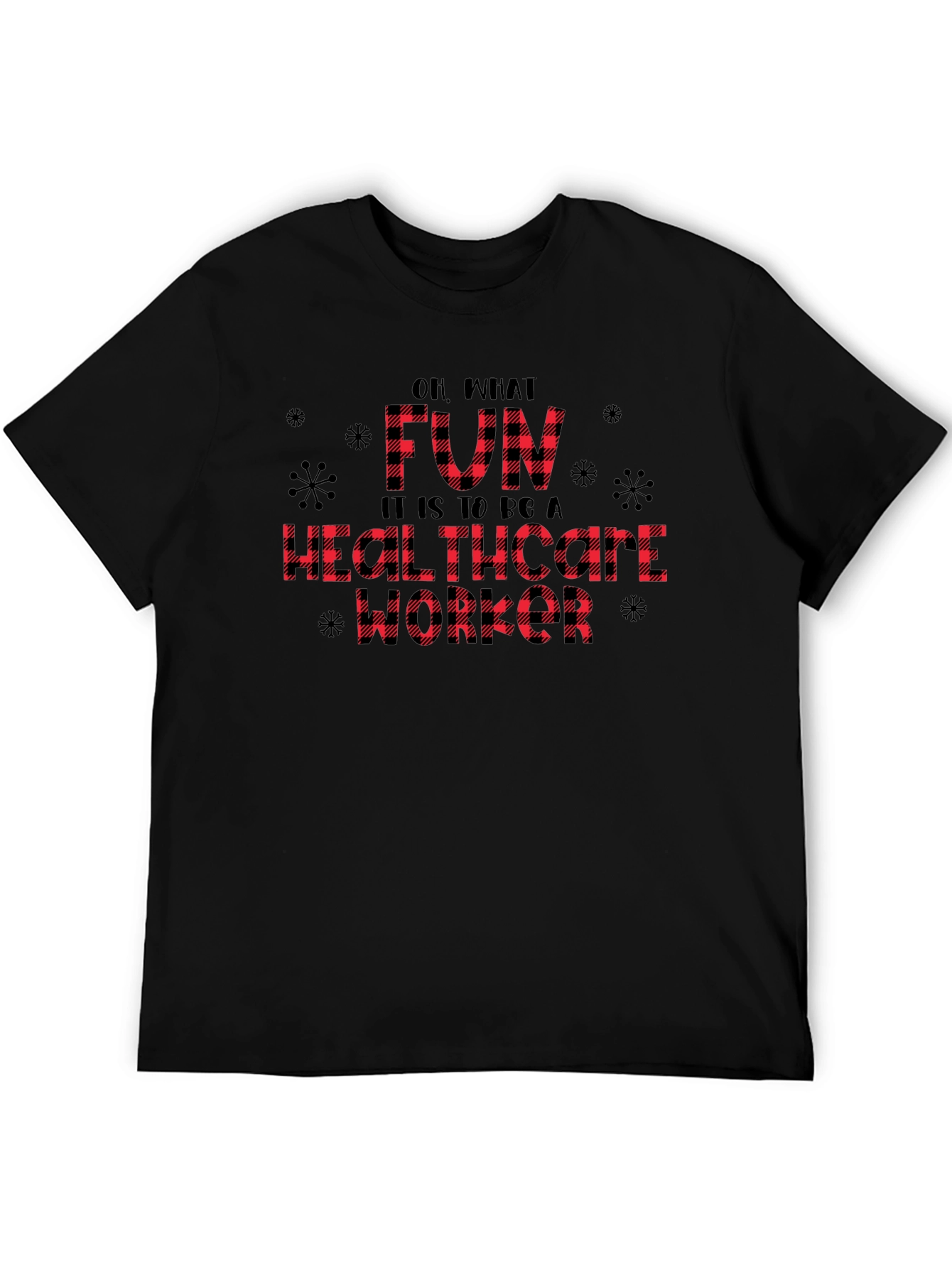 Funny Healthcare Worker Plaid Christmas T-Shirt