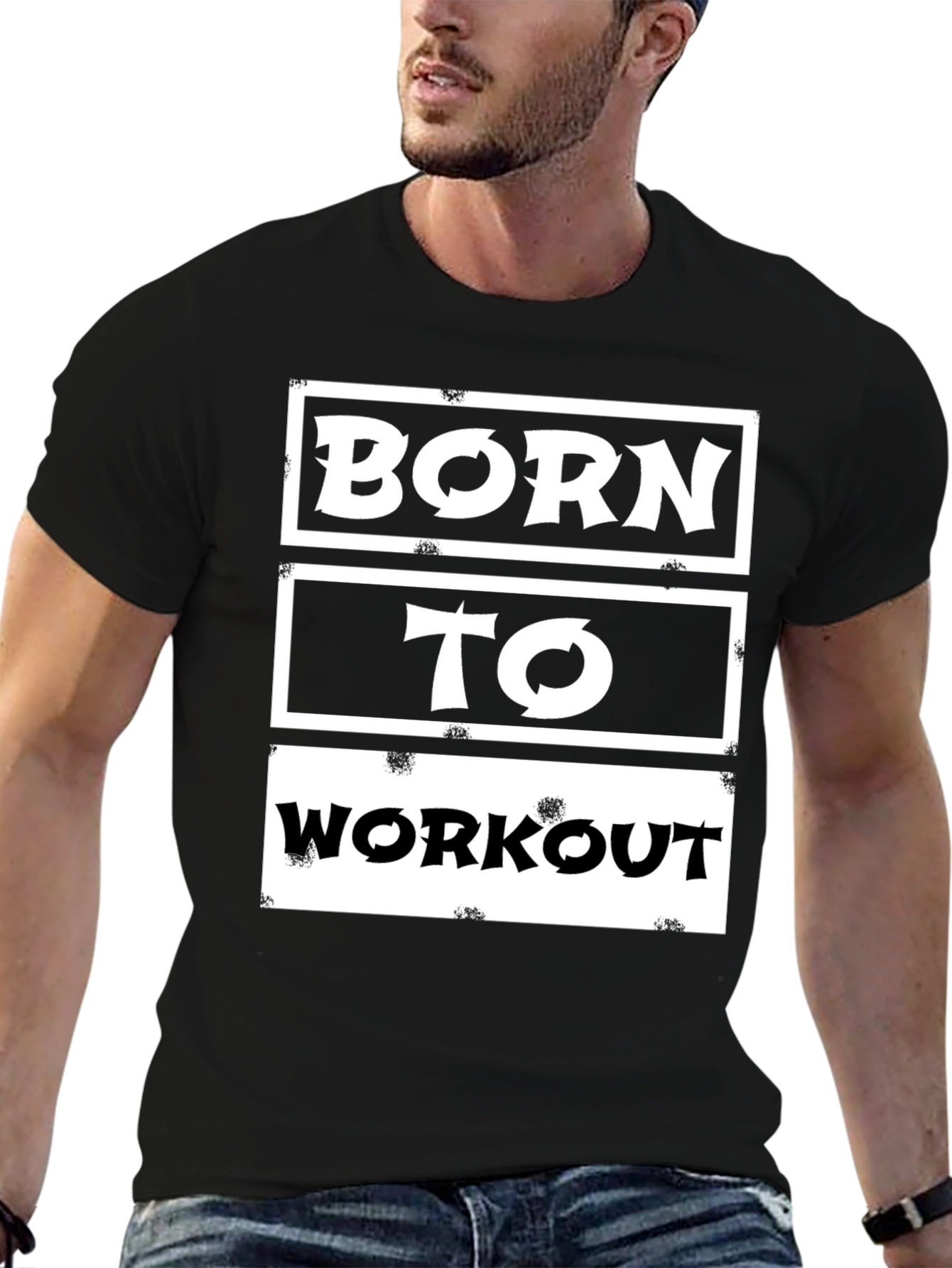 Born to Workout Black Graphic Tee