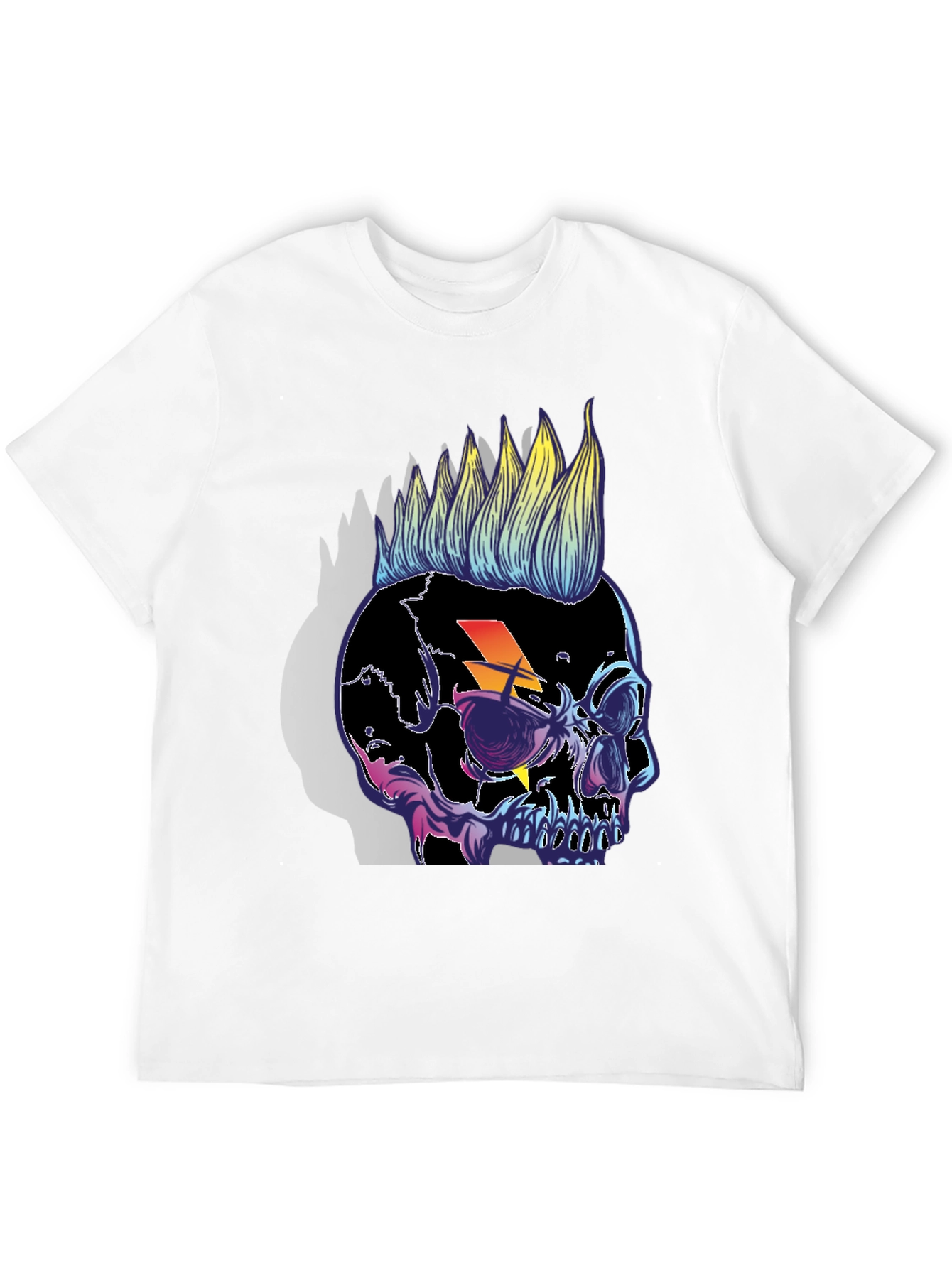 Skull Punk T-Shirt Lightning Bolt