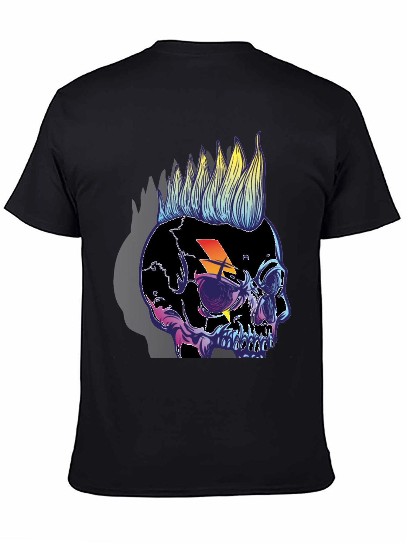 Skull Punk T-Shirt Lightning Bolt