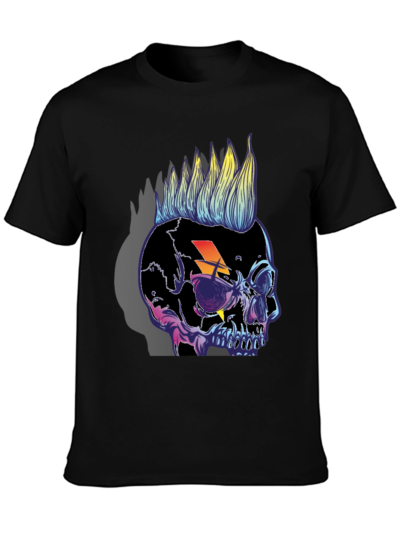 Skull Punk T-Shirt Lightning Bolt